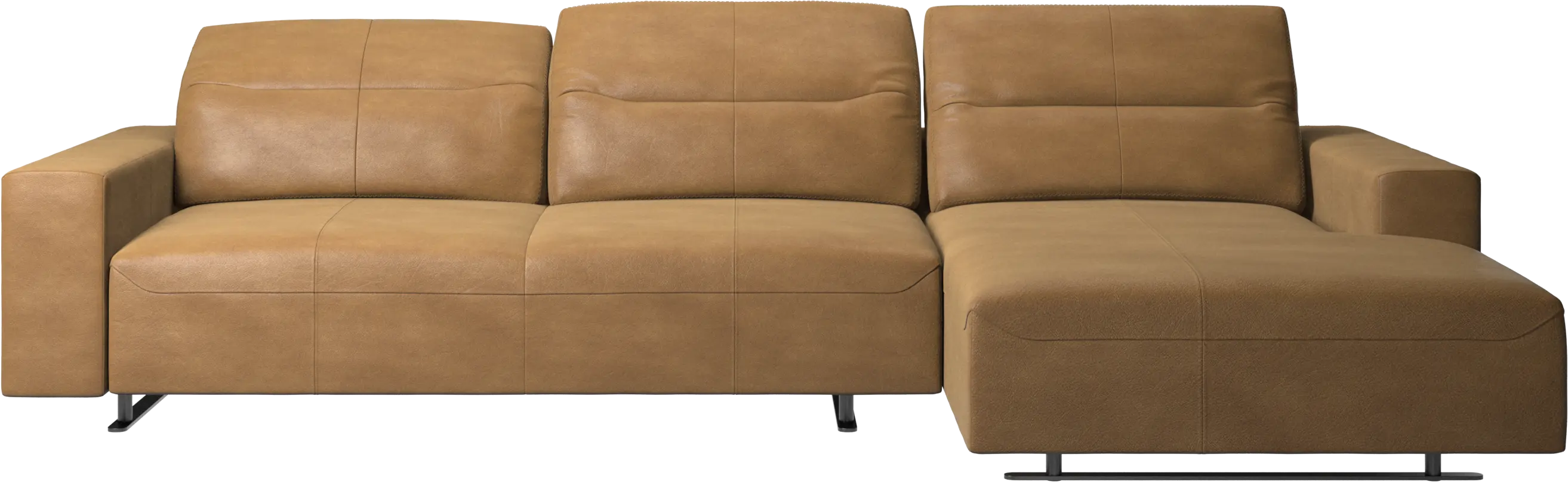 Hampton sofa with adjustable back, resting unit and storage right side