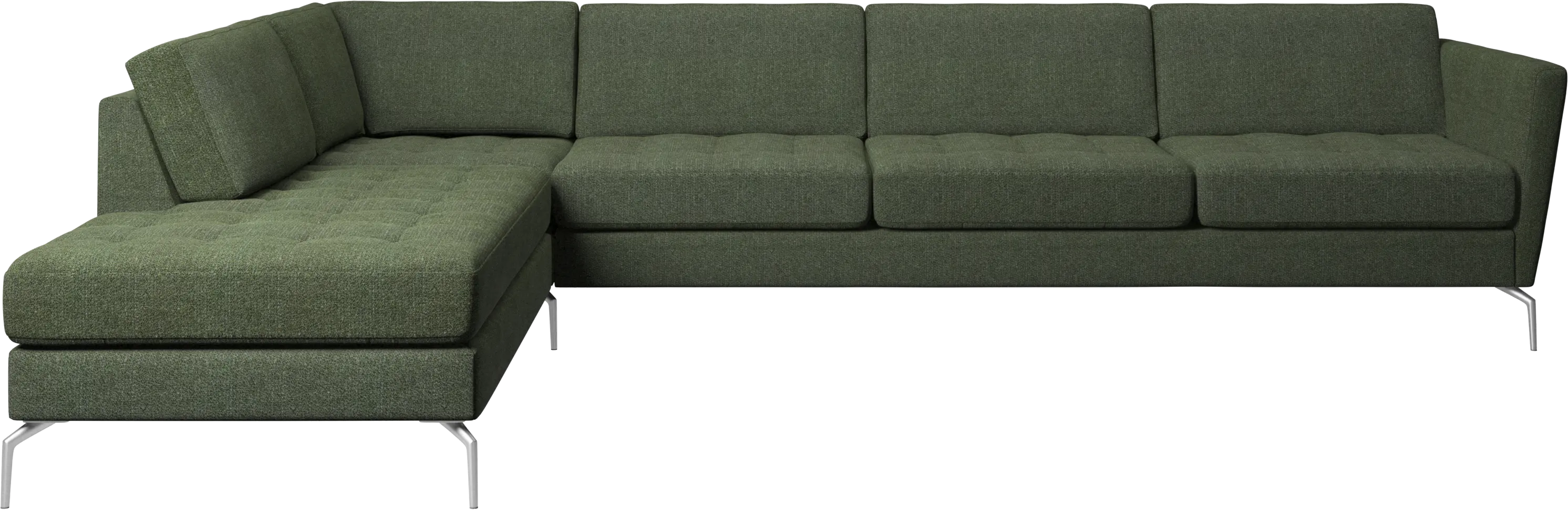 Osaka corner sofa with lounging unit, tufted seat