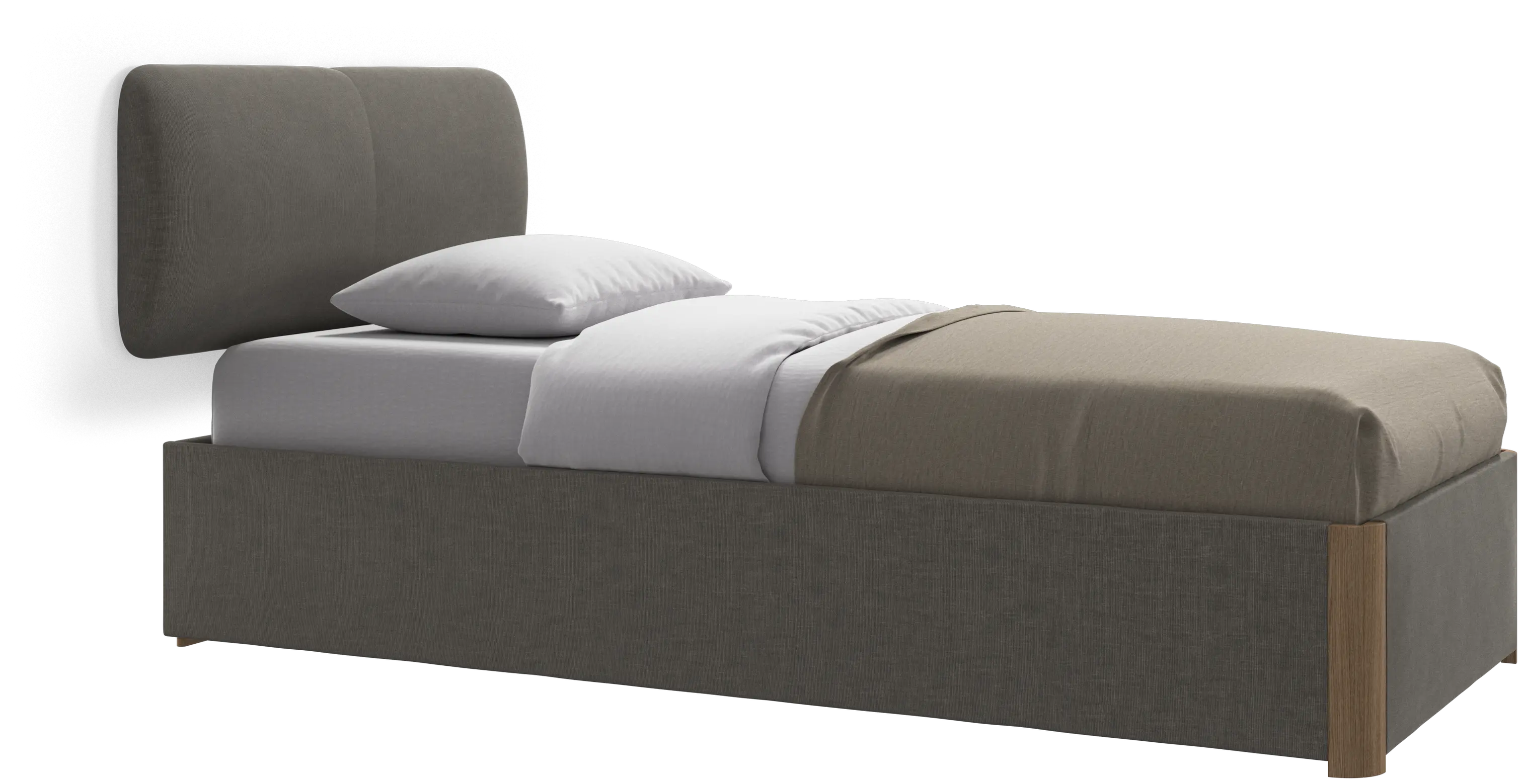 Element cama, cabecero montado en la pared, con láminas y solución de almacenamiento, excl. colchón