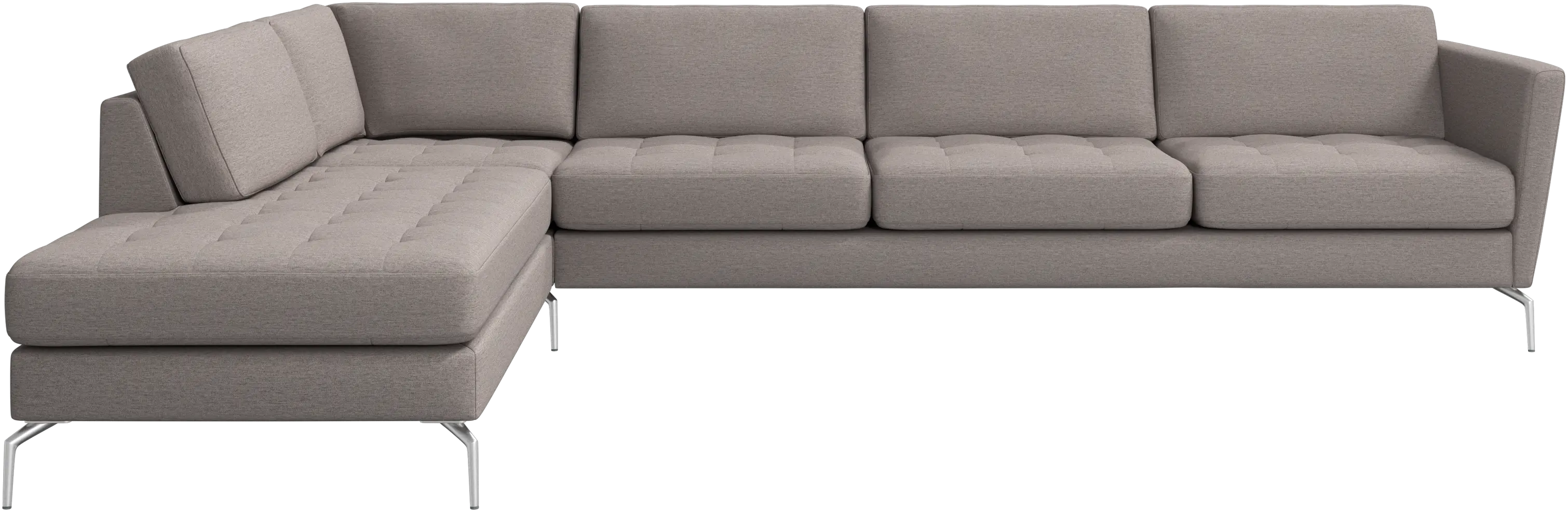 Osaka corner sofa with lounging unit, tufted seat