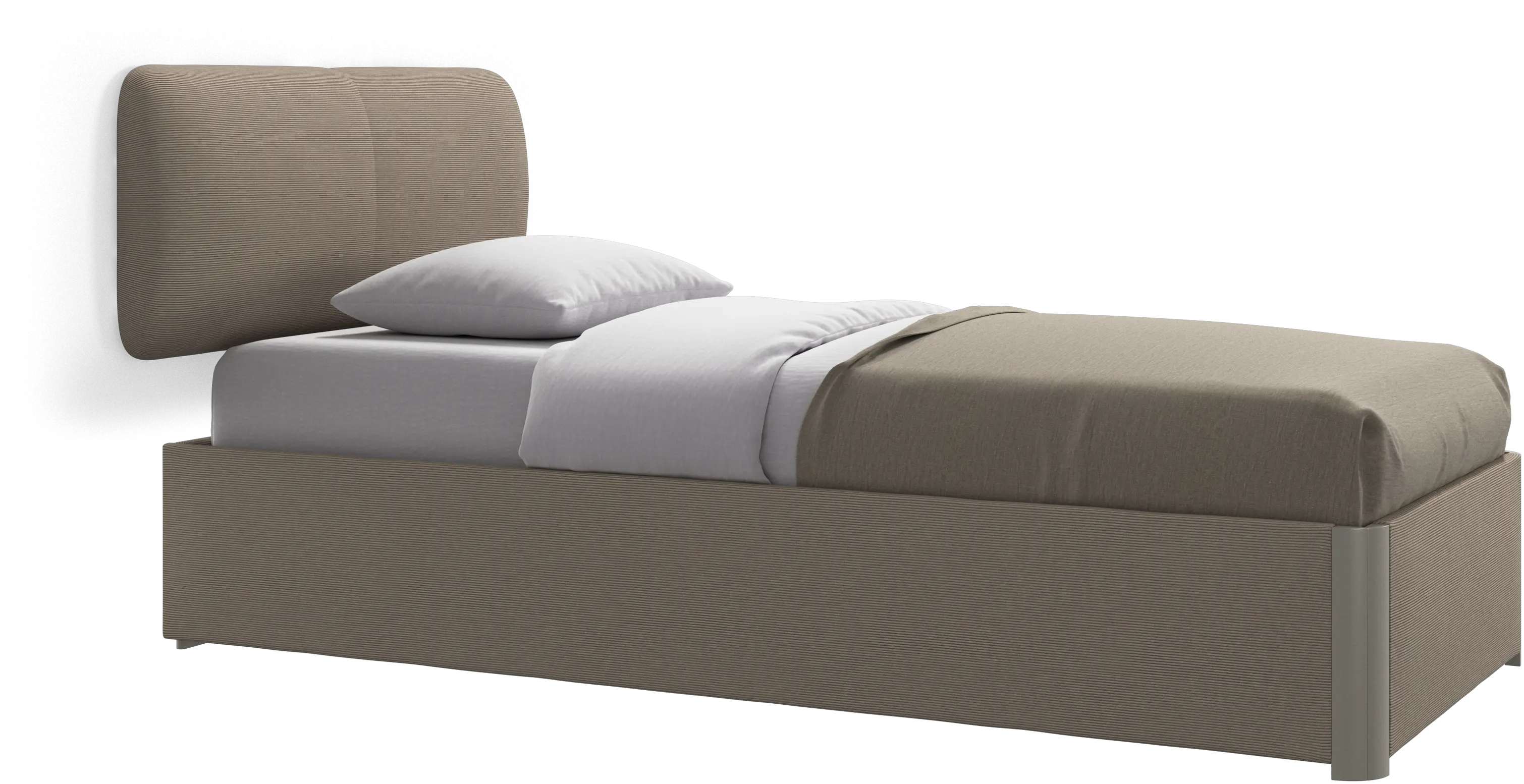 Element bed, wall-mounted headboard, with slats and storage solution, excl. mattress