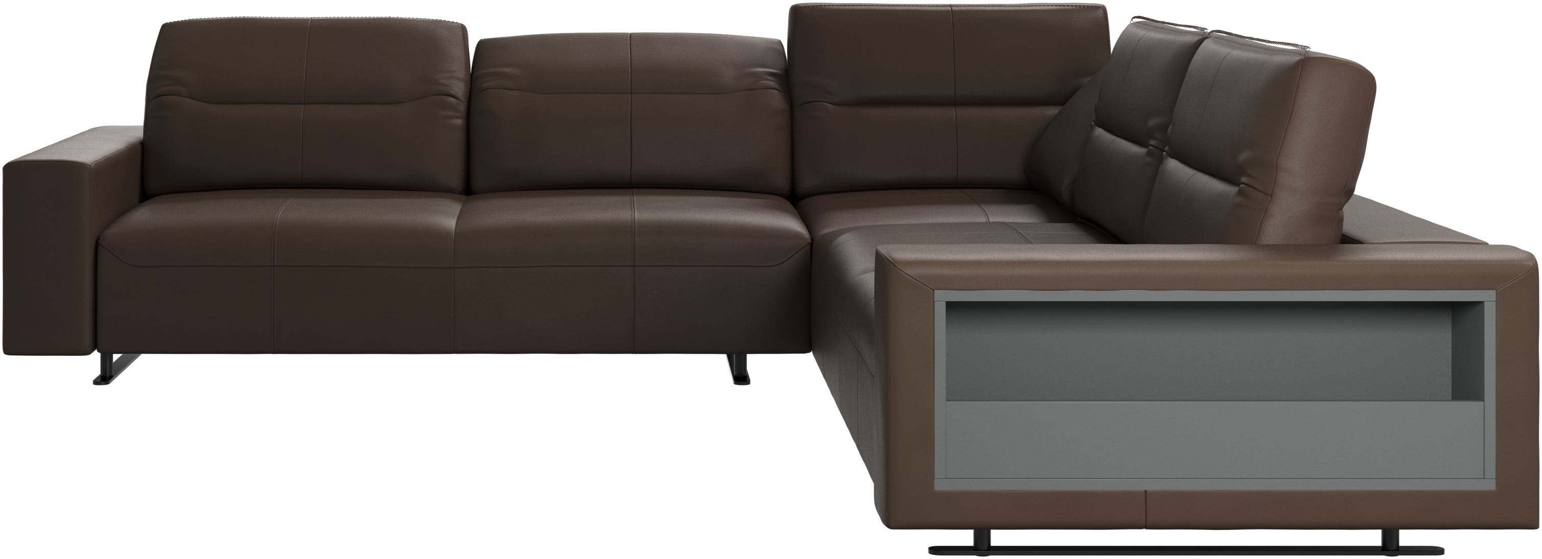 Canapé d'angle Hampton avec dossier ajustable et espace de rangement côté droit