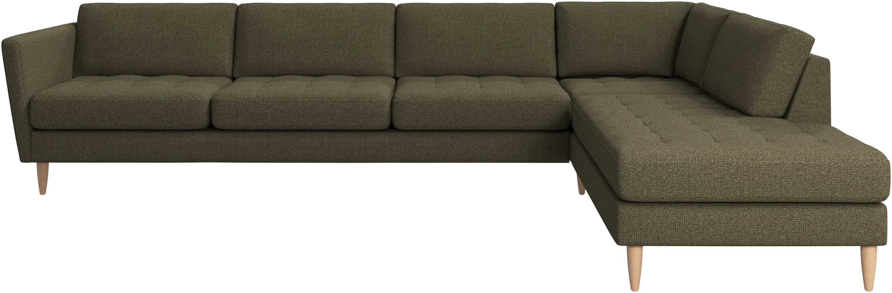 Osaka corner sofa with lounging unit, tufted seat