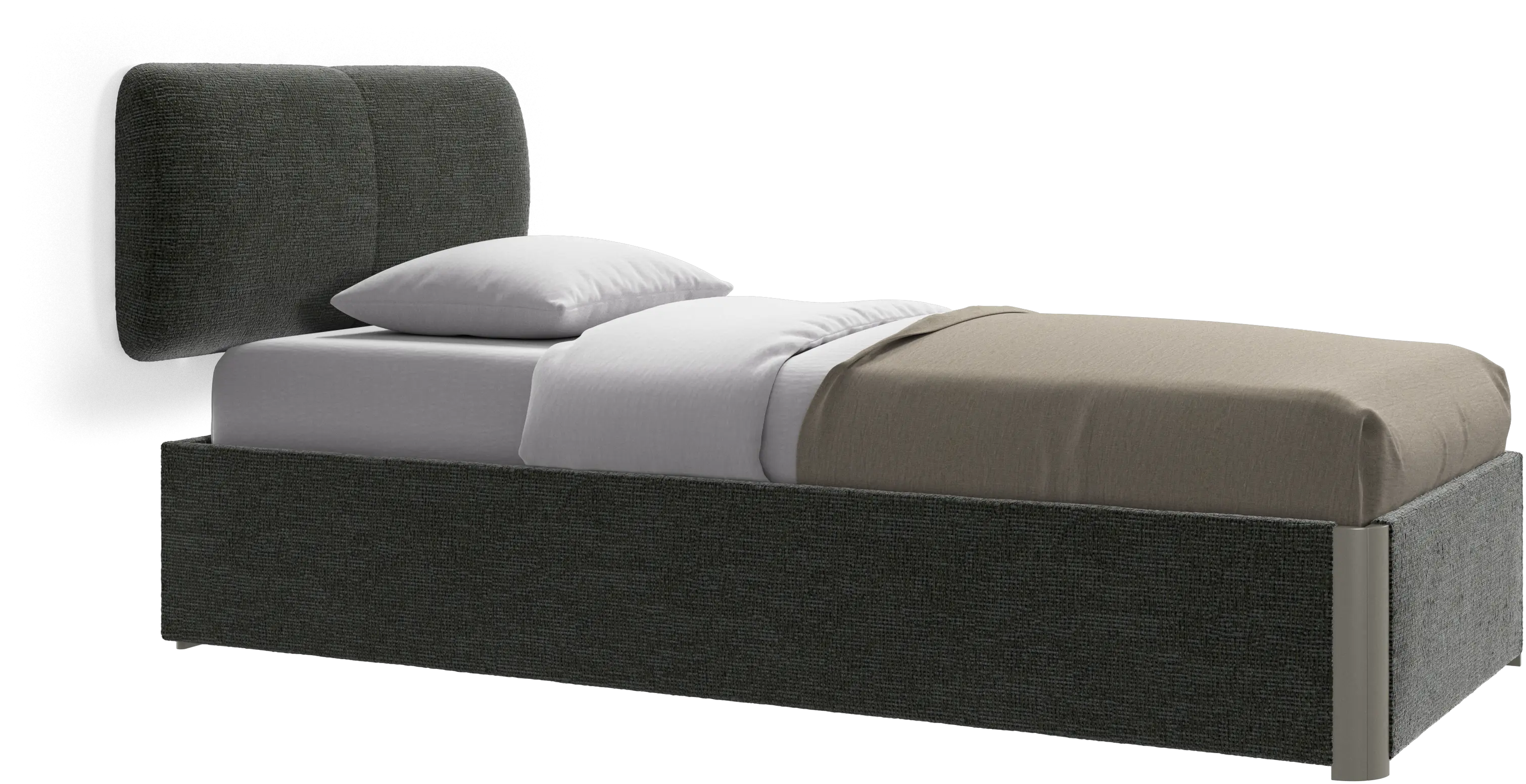 Element bed, wall-mounted headboard, with slats and storage solution, excl. mattress