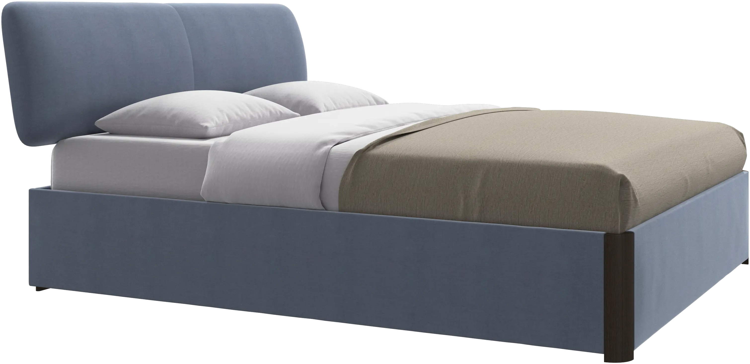 Element bed, bed-mounted headboard, with slats and storage solution, excl. mattress