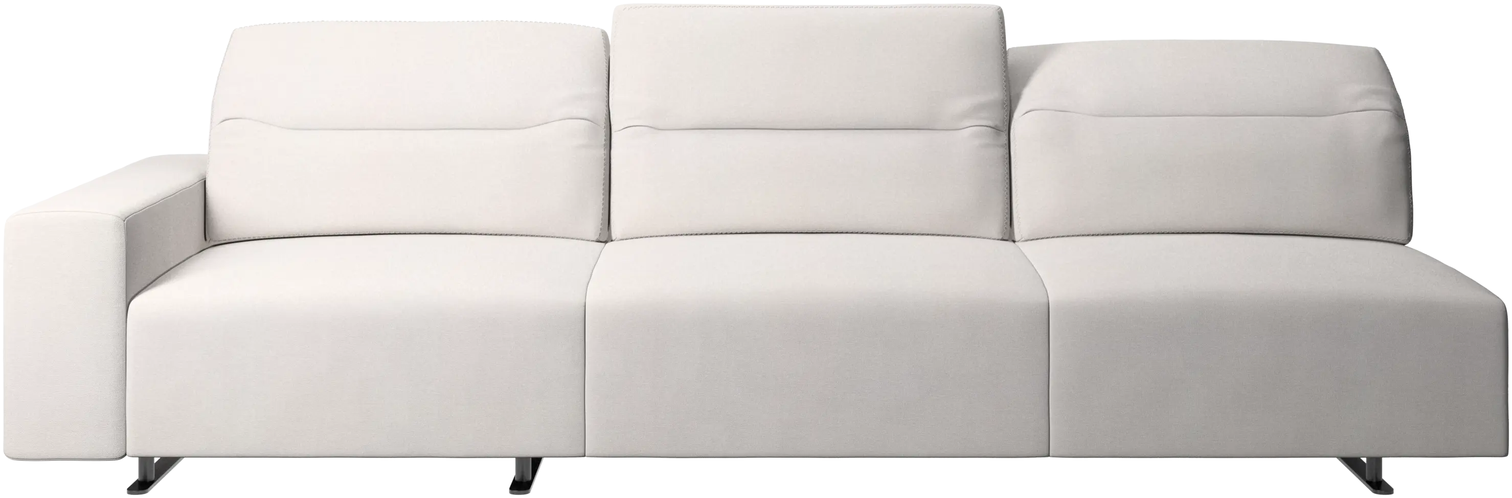 Hampton sofa with adjustable back and storage on the left side