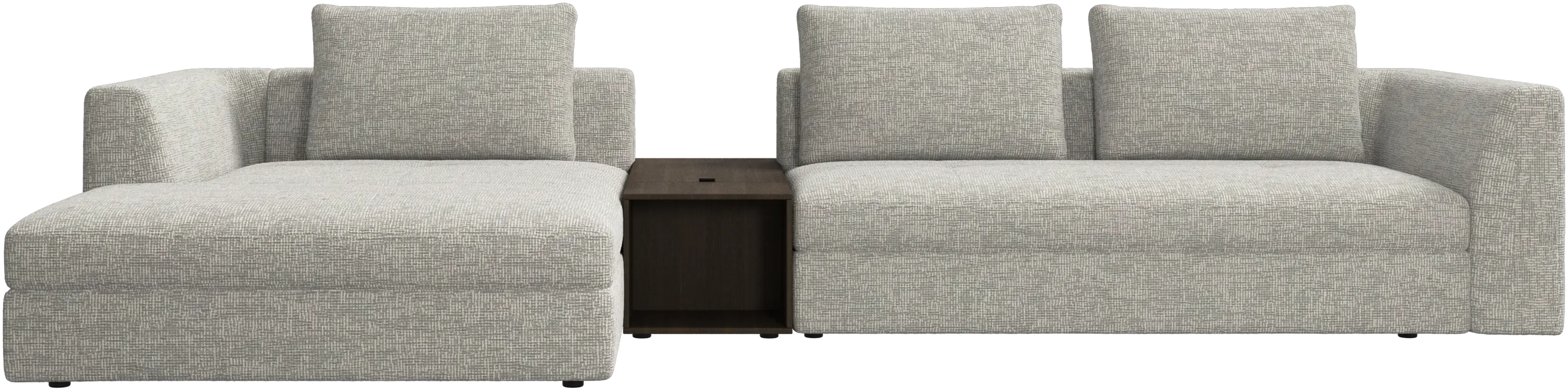 Sofá Bergamo con chaise longue y almacenamiento