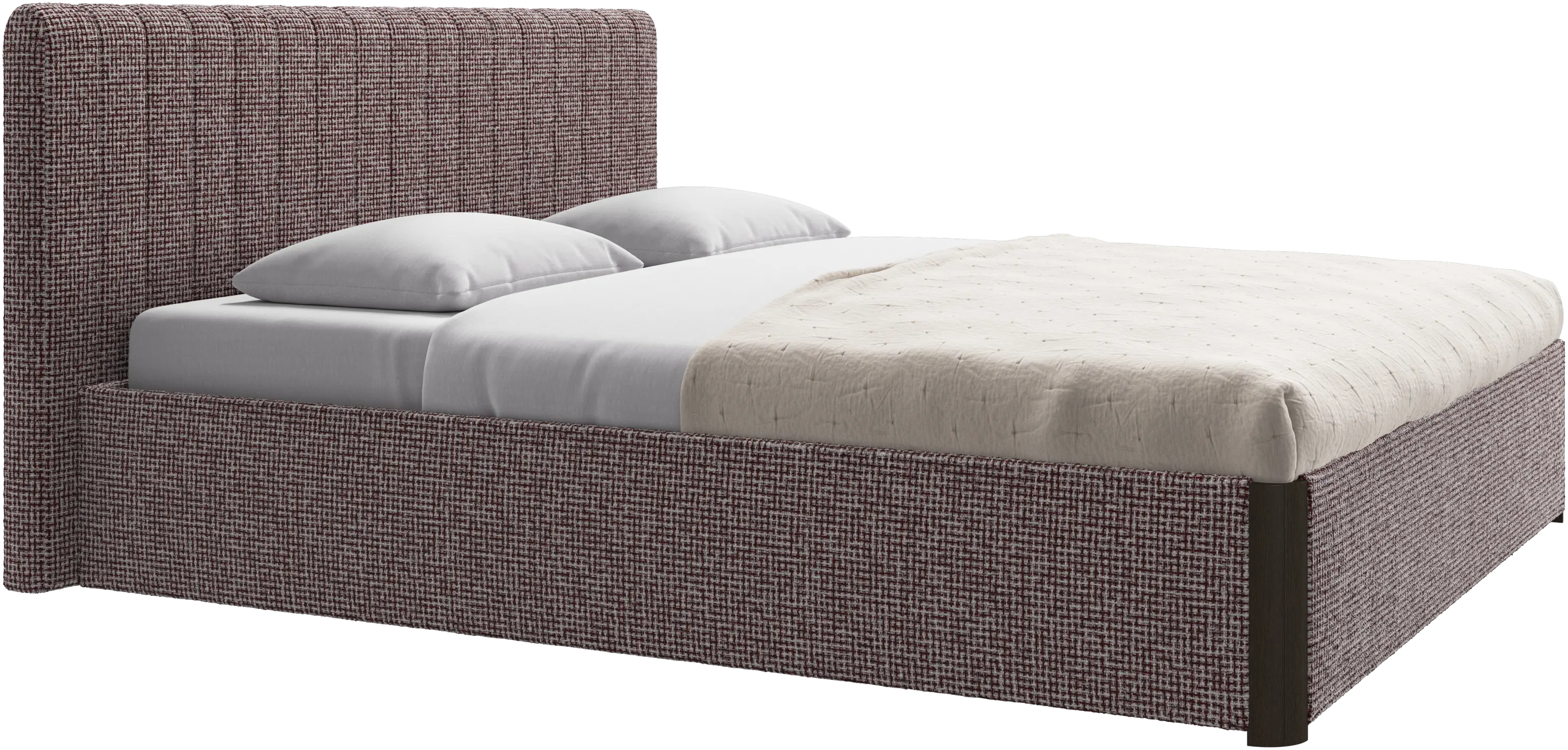 Element bed, bed-mounted headboard, with slats and storage solution, excl. mattress