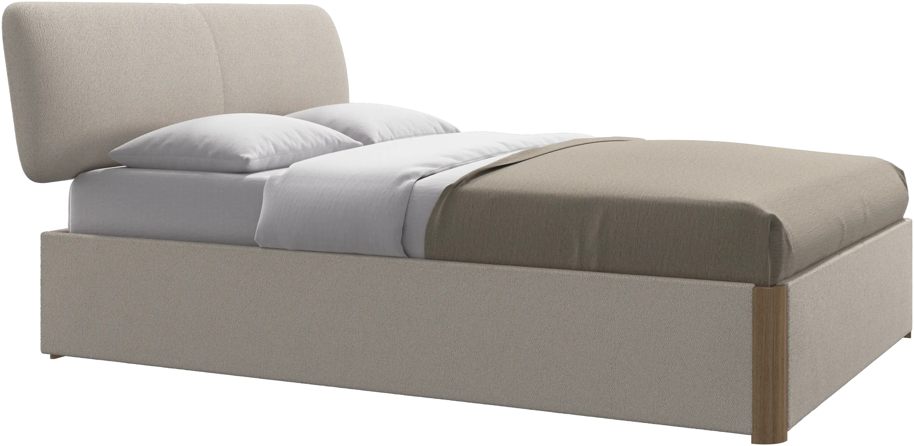 Element bed, bed-mounted headboard, with slats and storage solution, excl. mattress