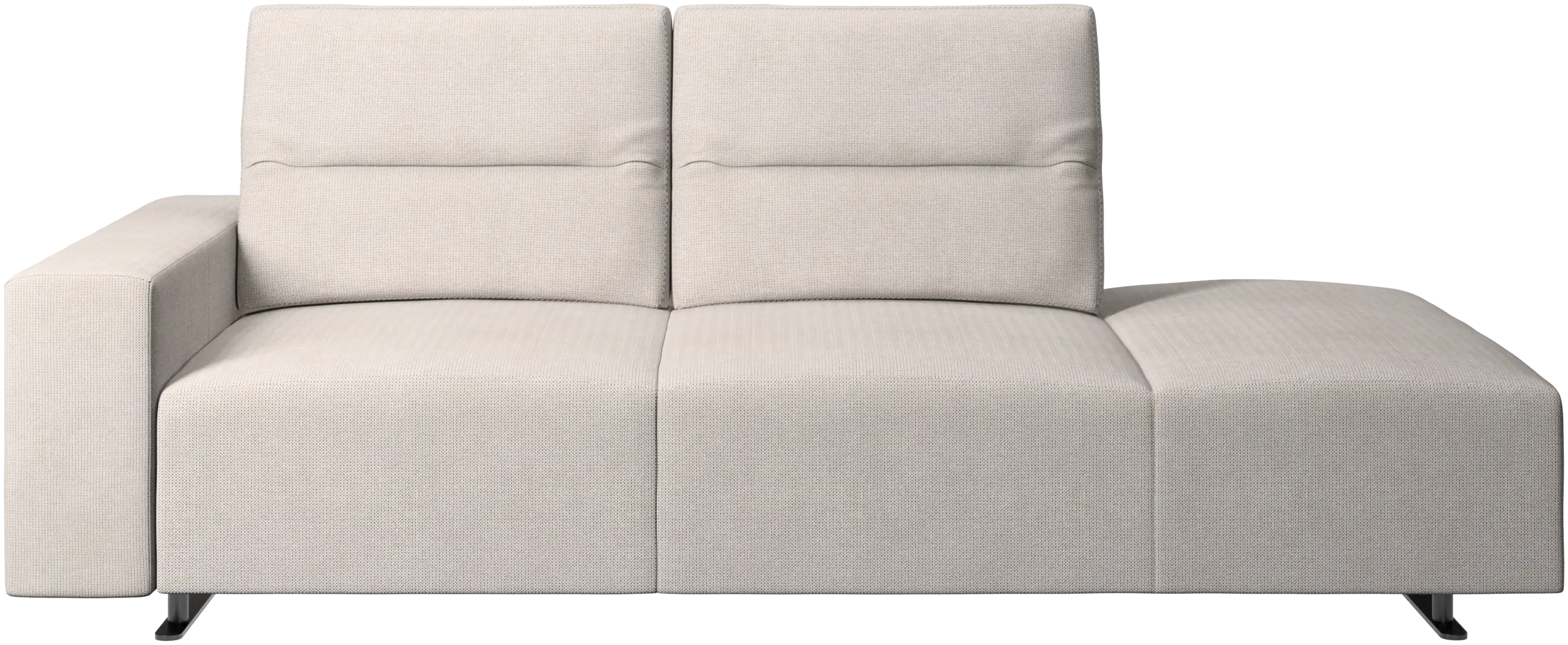Canapé Hampton avec dossier ajustable et chaise longue, rangement et accoudoir côté gauche