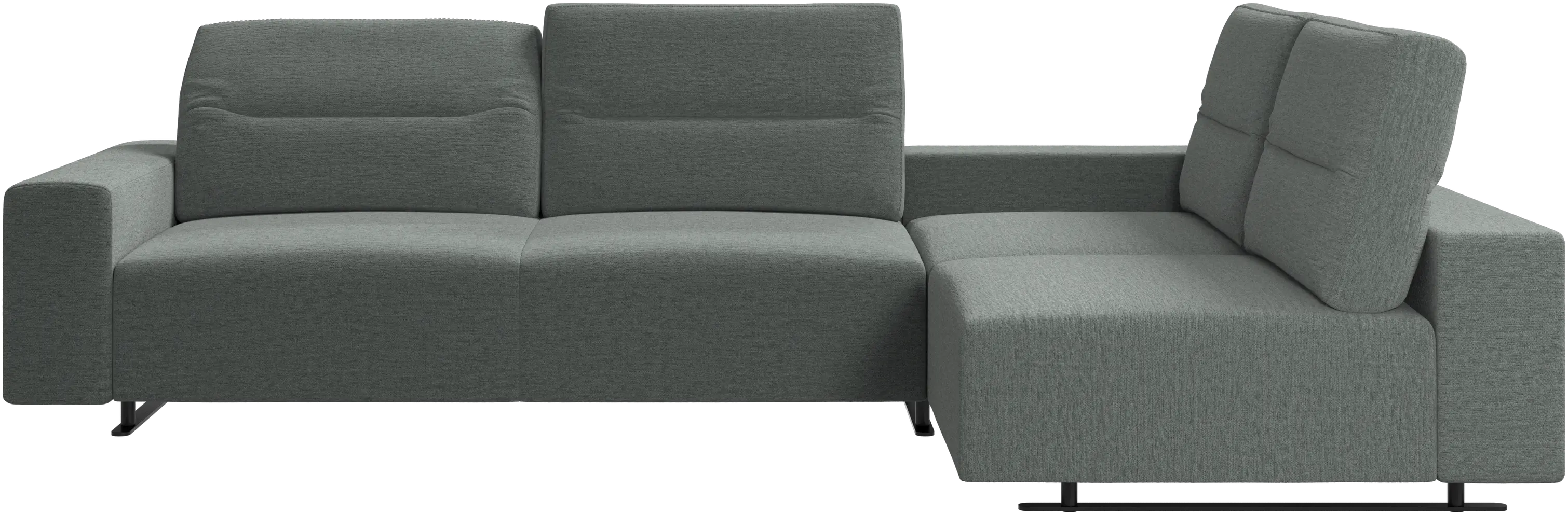 Hampton corner sofa with adjustable back and storage on left side