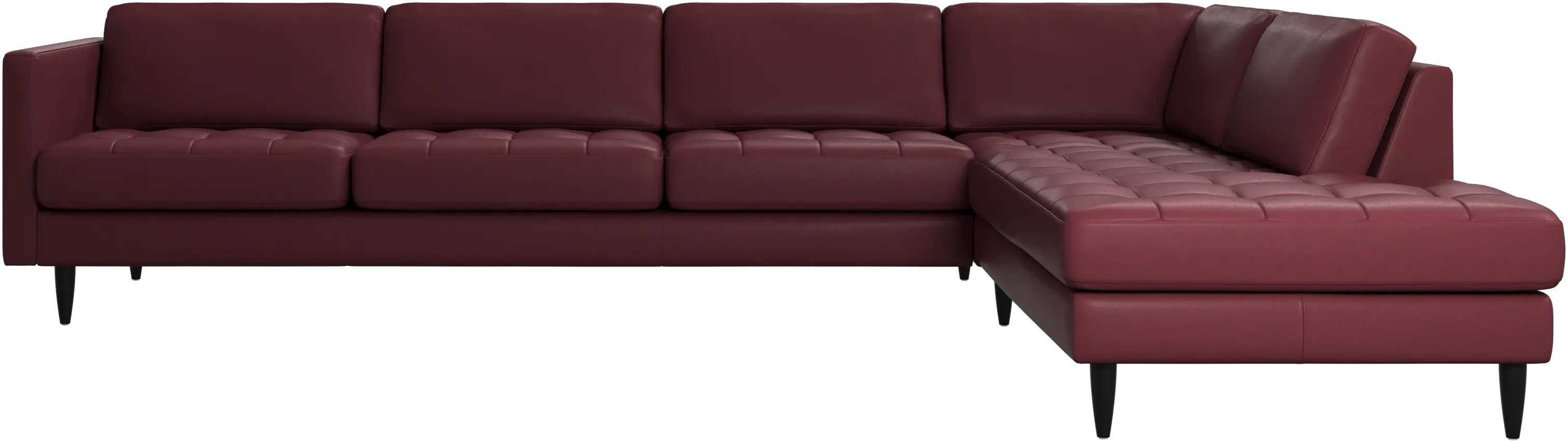 Osaka hörnsoffa med loungemodul, sits med sömmar