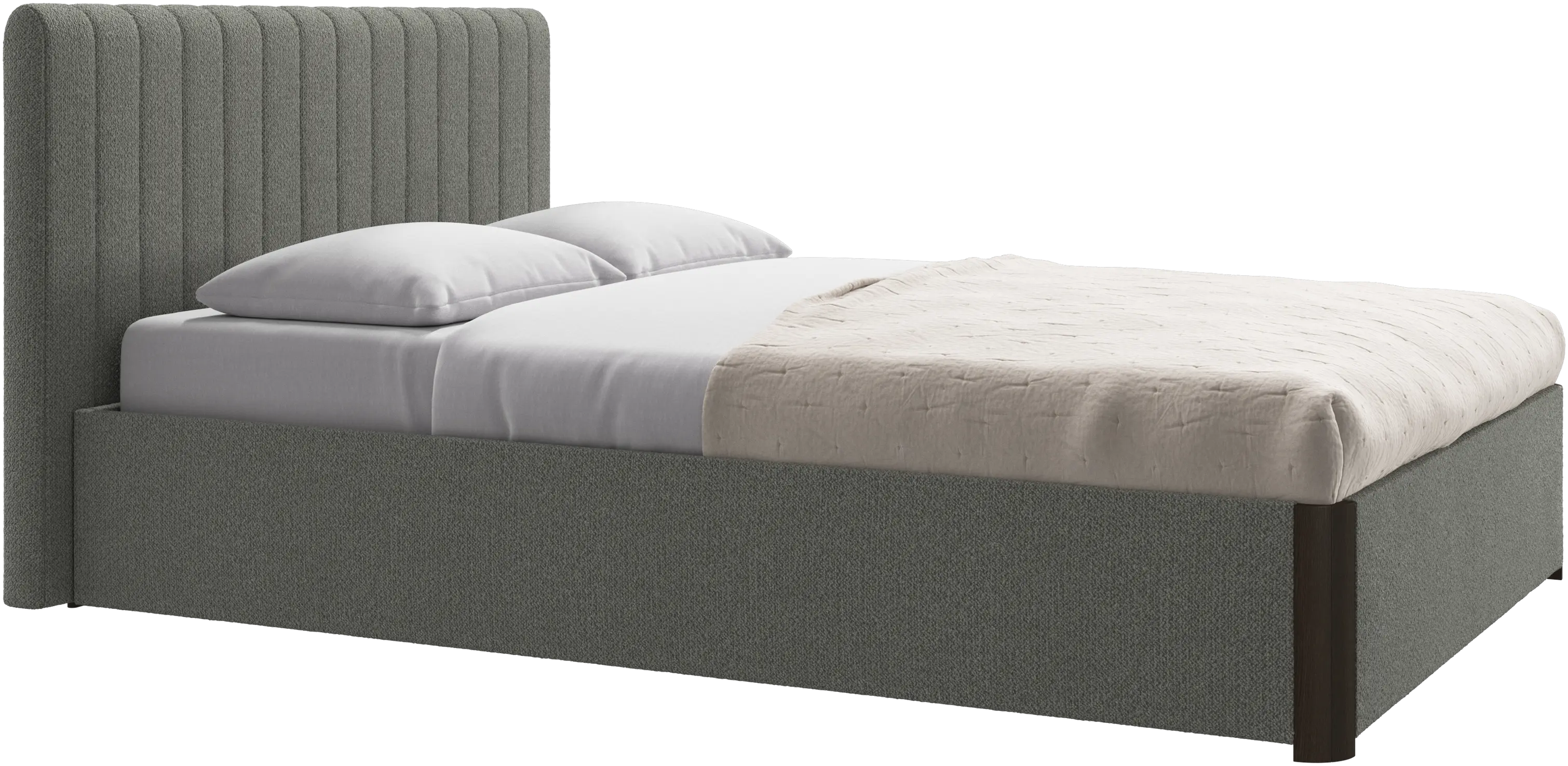 Element bed, bed-mounted headboard, with slats and storage solution, excl. mattress