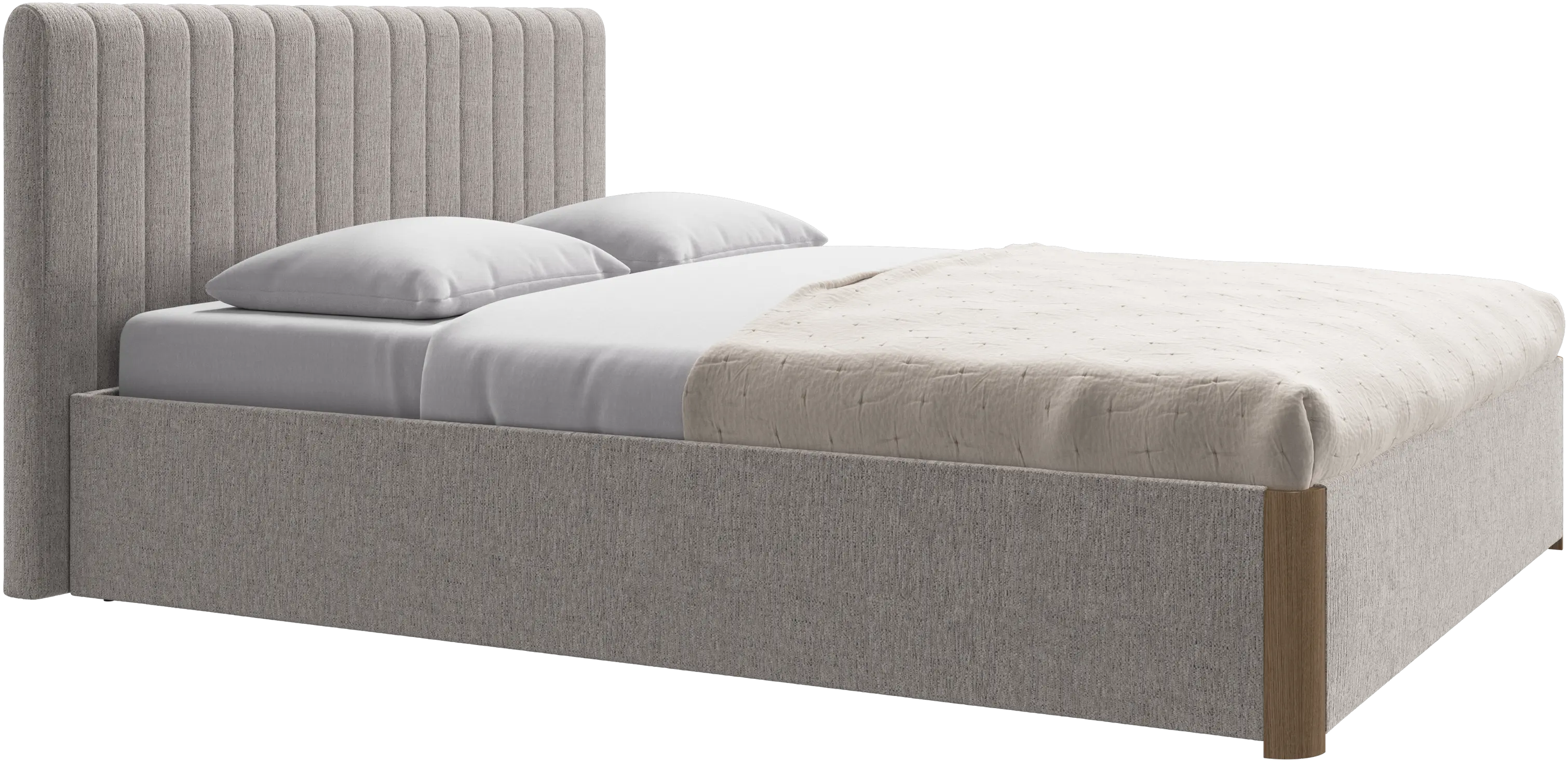 Element bed, bed-mounted headboard, with slats and storage solution, excl. mattress