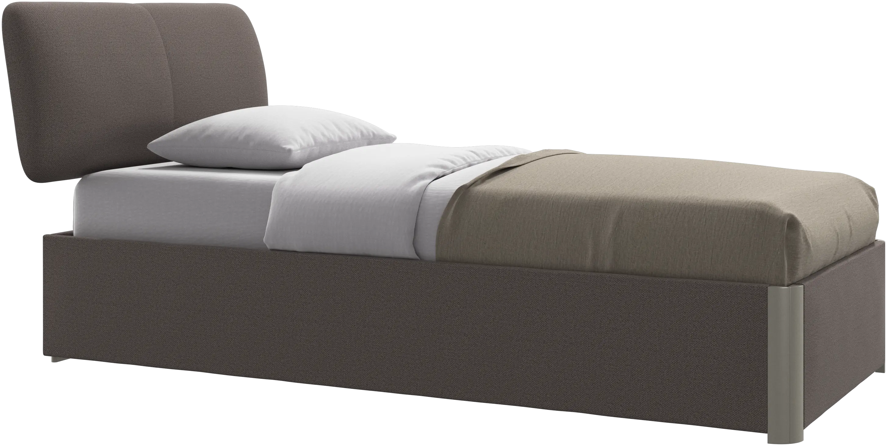 Element cama, cabecero montado en la cama, con láminas y solución de almacenamiento, excl. colchón
