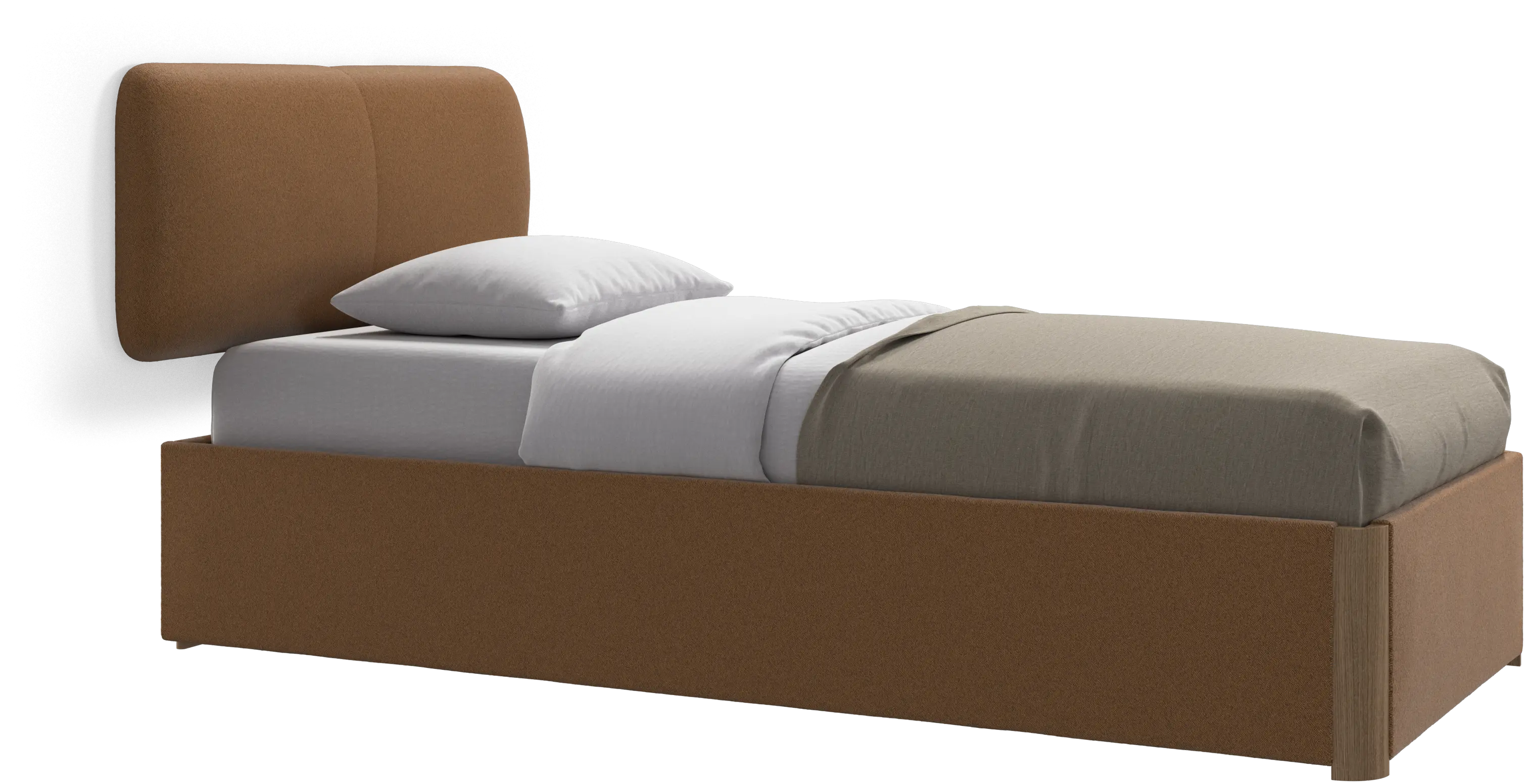 Element bed, wall-mounted headboard, with slats and storage solution, excl. mattress