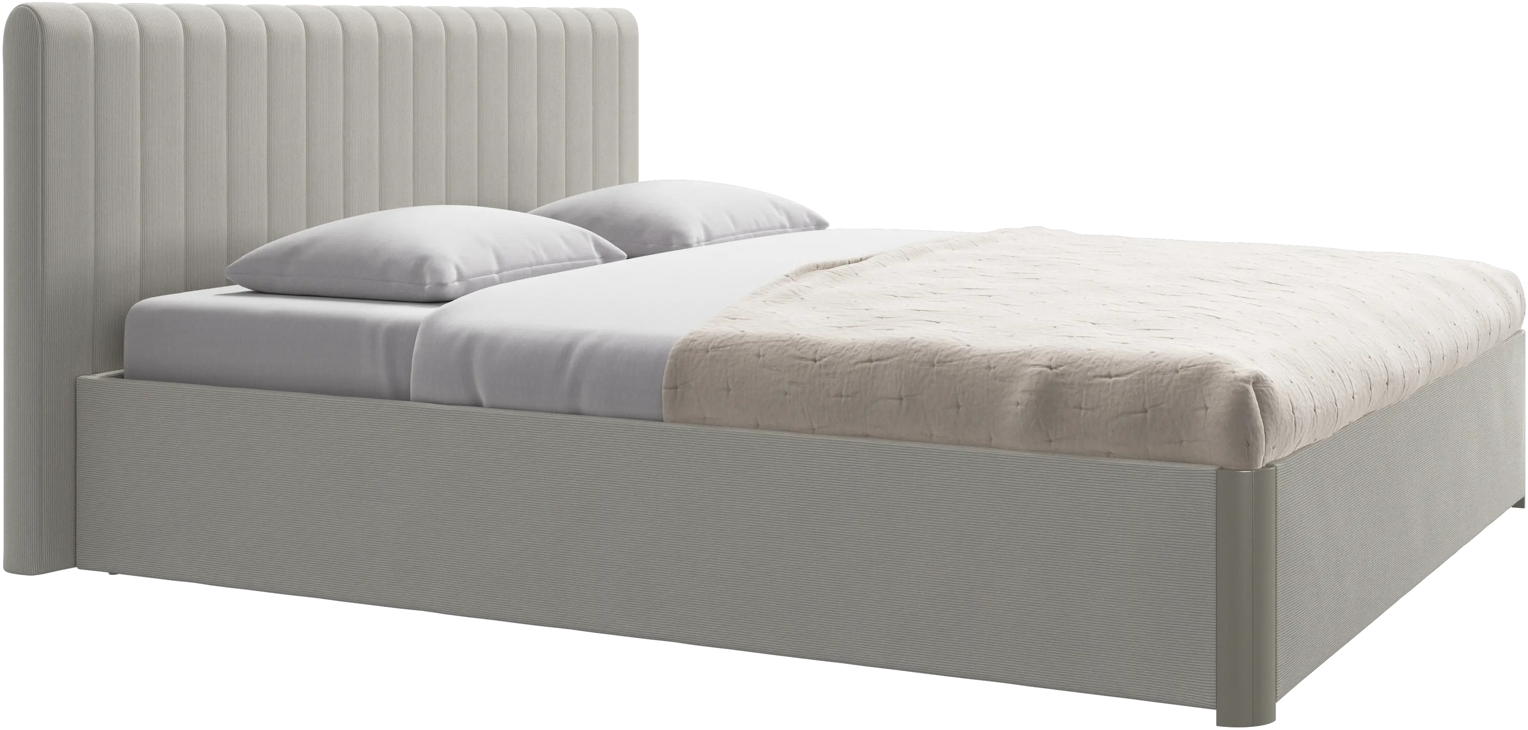 Element bed, bed-mounted headboard, with slats and storage solution, excl. mattress