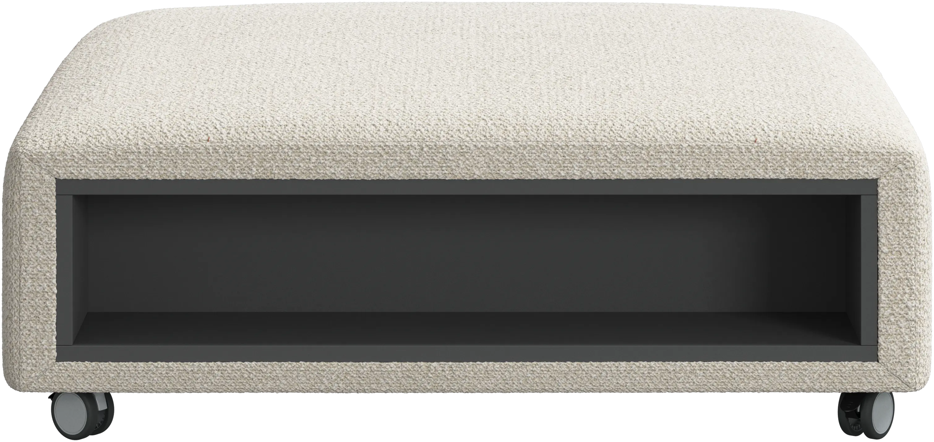 Hampton footstool on wheels with storage left and right sides