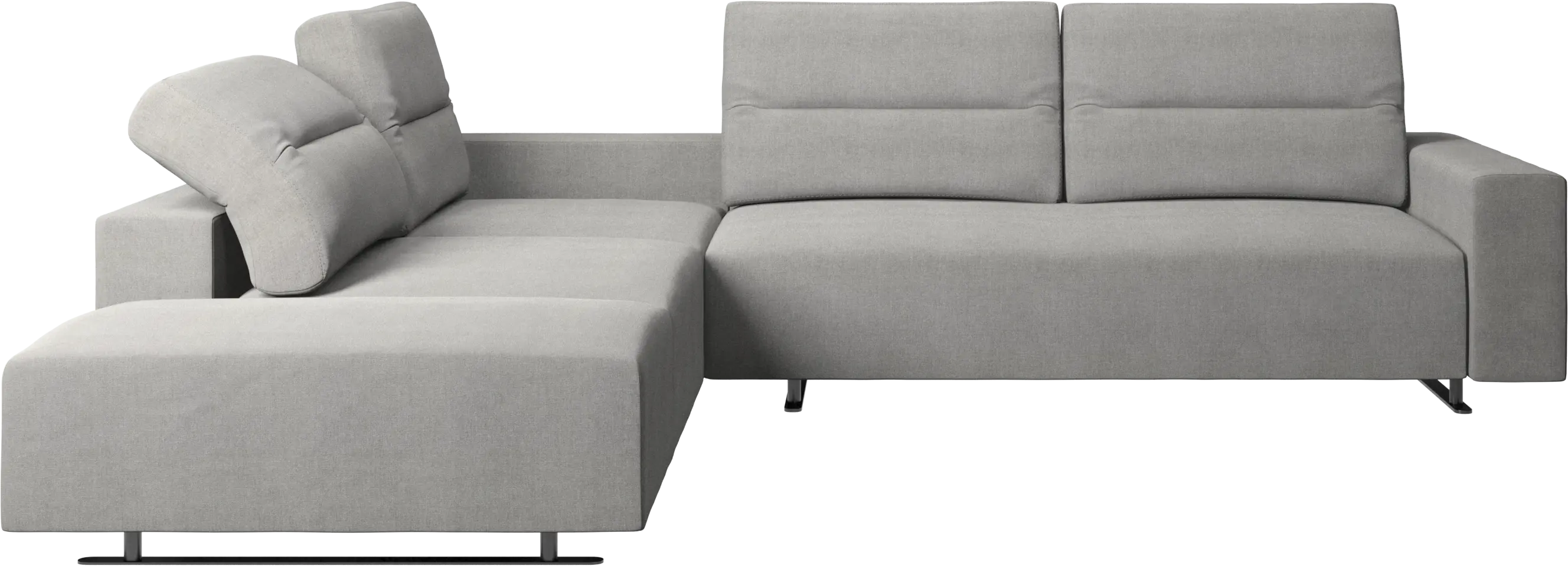 Hampton corner sofa with adjustable back and storage on right side