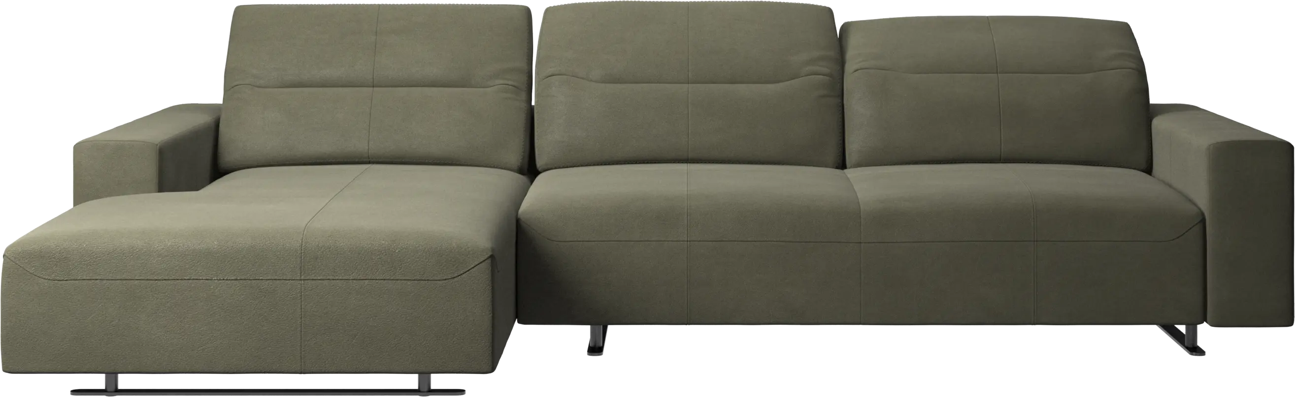 Hampton sofa with adjustable back, resting unit and storage both sides