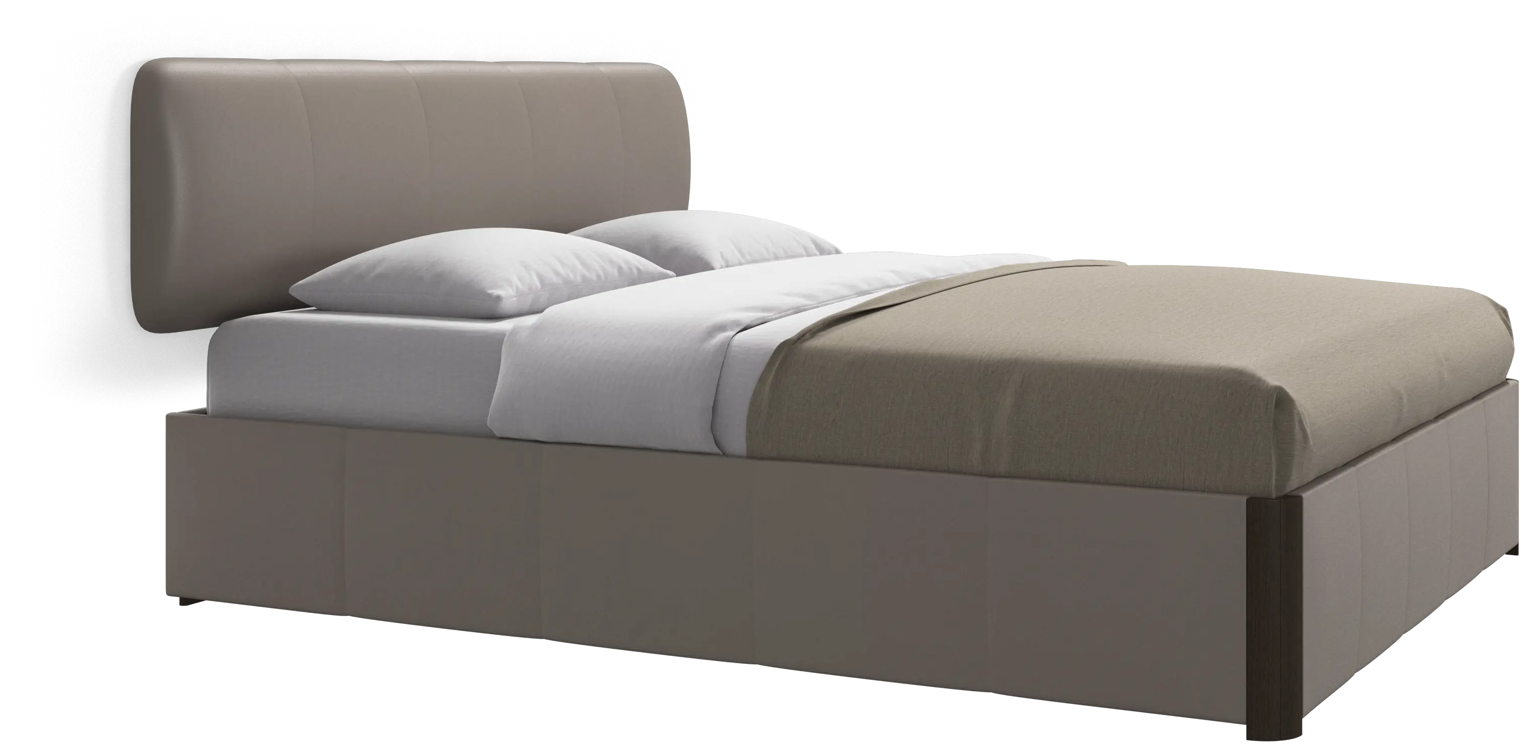 Element lit, tête de lit murale, avec lattes et solution de stockage, excl. matelas