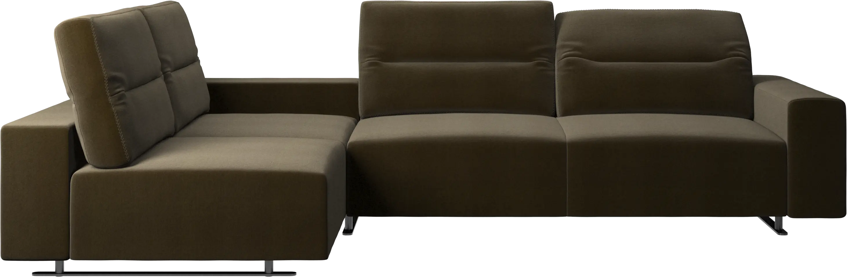 Hampton corner sofa with adjustable back and storage on right side
