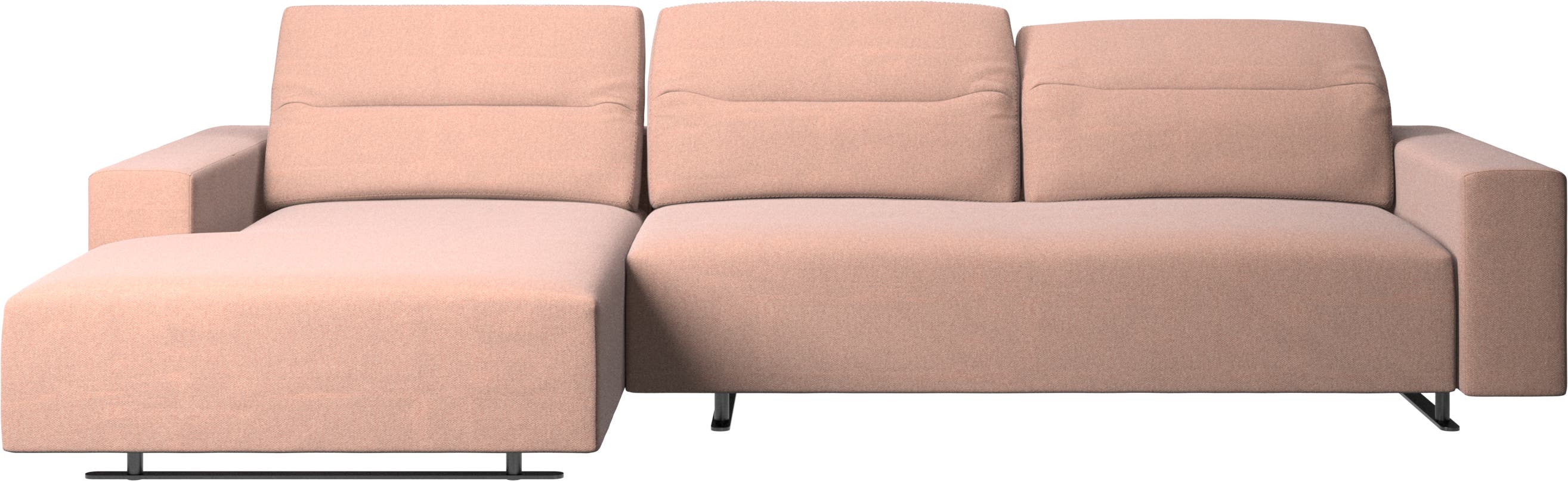 Canapé Hampton avec dossier ajustable, méridienne et espace de rangement côté gauche
