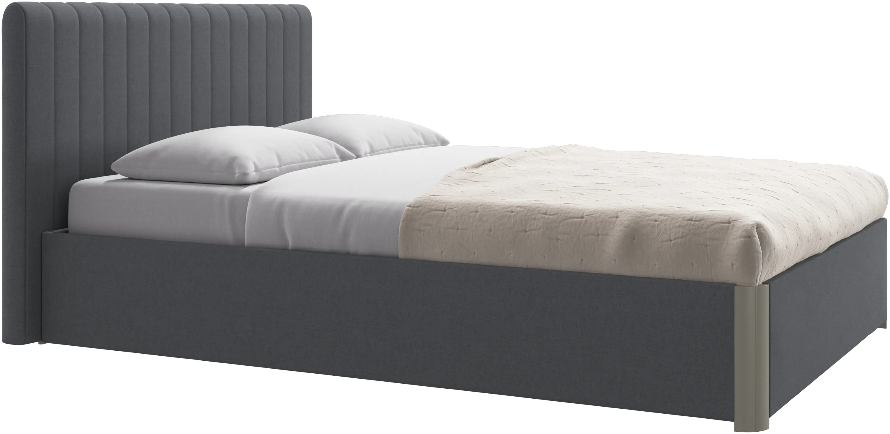 Element cama, cabecero montado en la cama, con láminas y solución de almacenamiento, excl. colchón