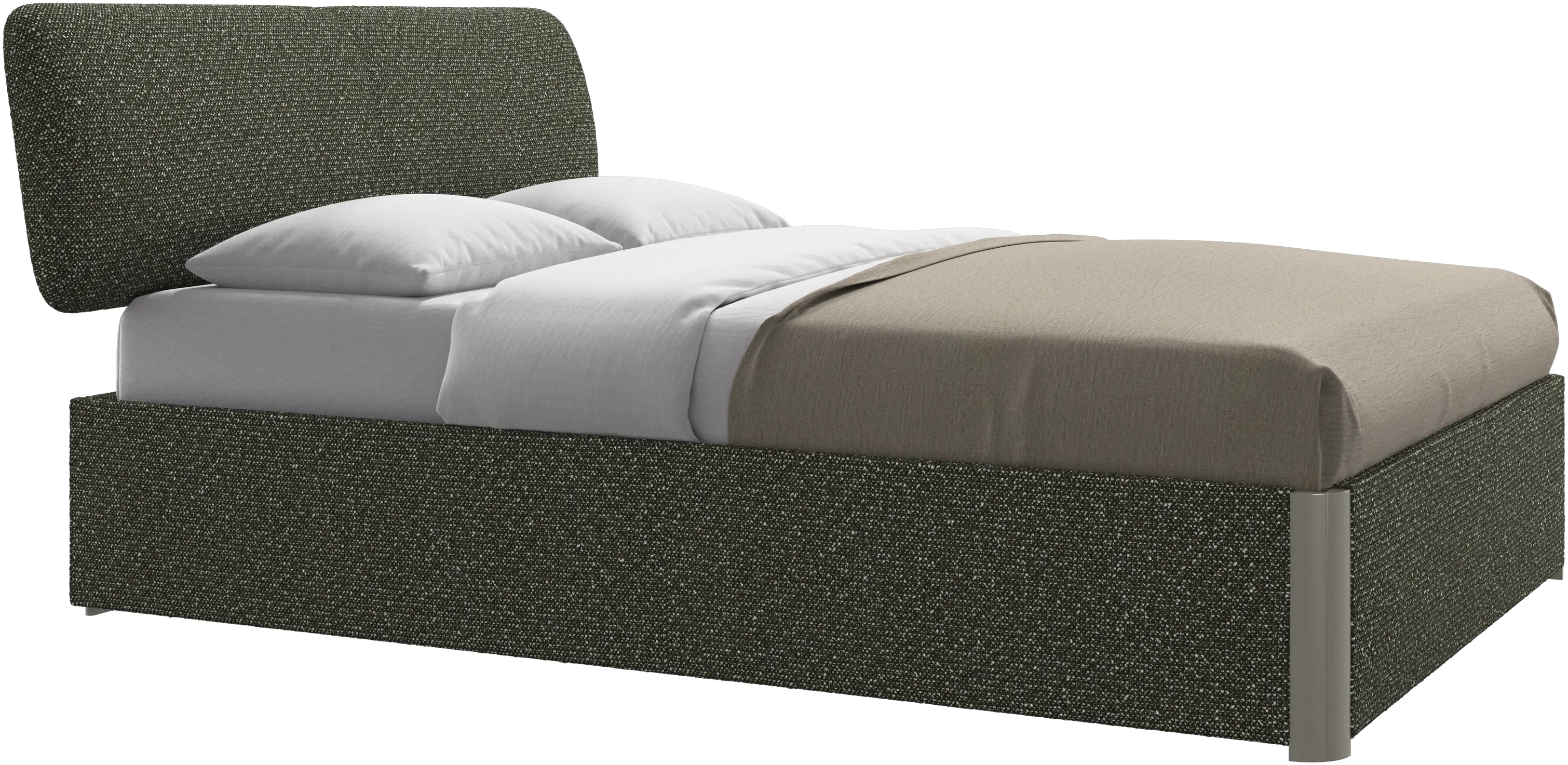 Element bed, bed-mounted headboard, with slats and storage solution, excl. mattress
