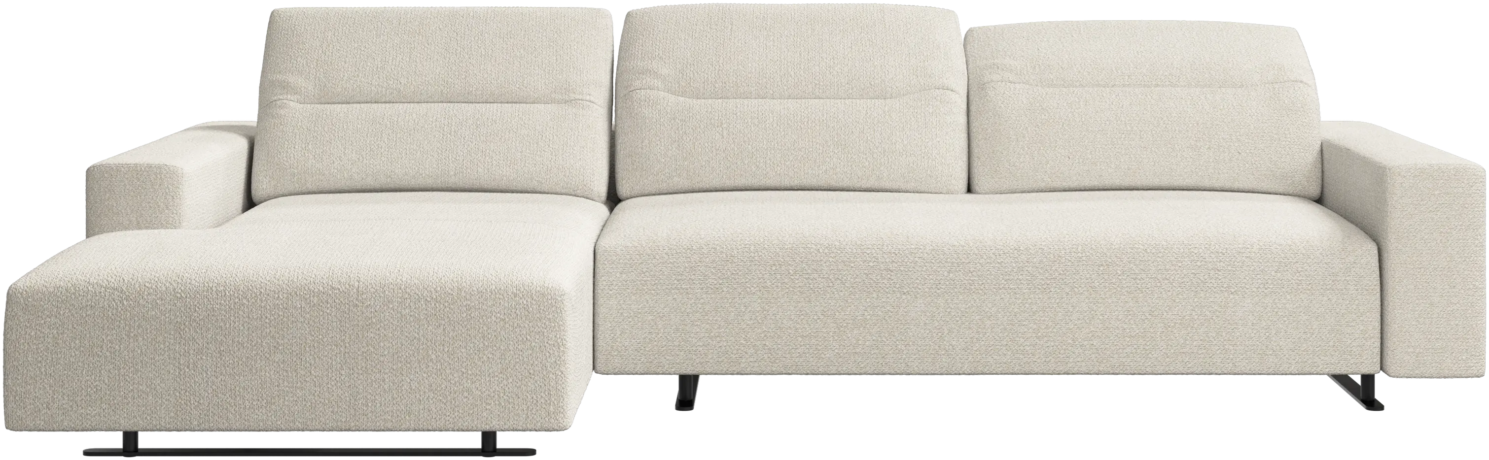 Hampton sofa with adjustable back, resting unit and storage both sides