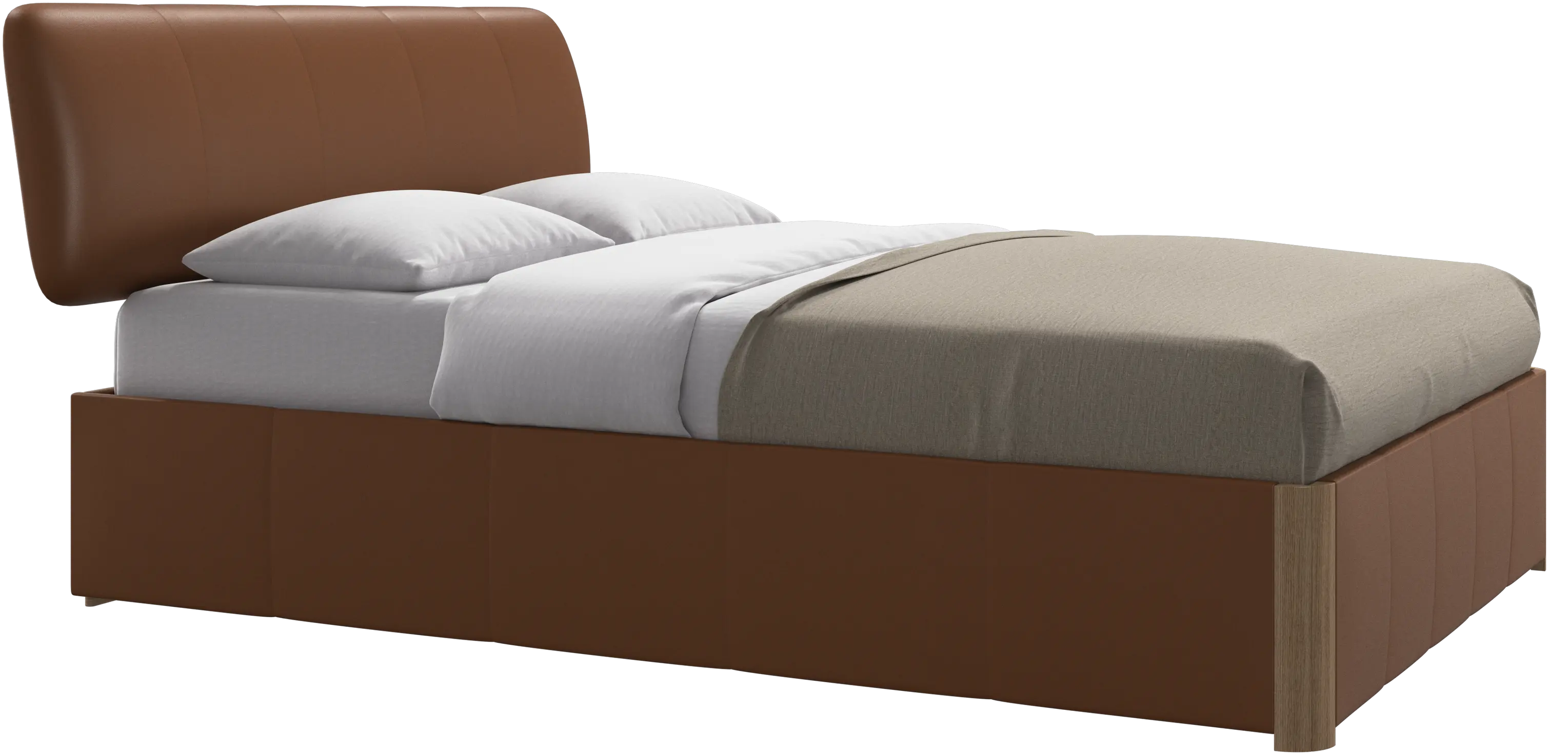 Element bed, bed-mounted headboard, with slats and storage solution, excl. mattress