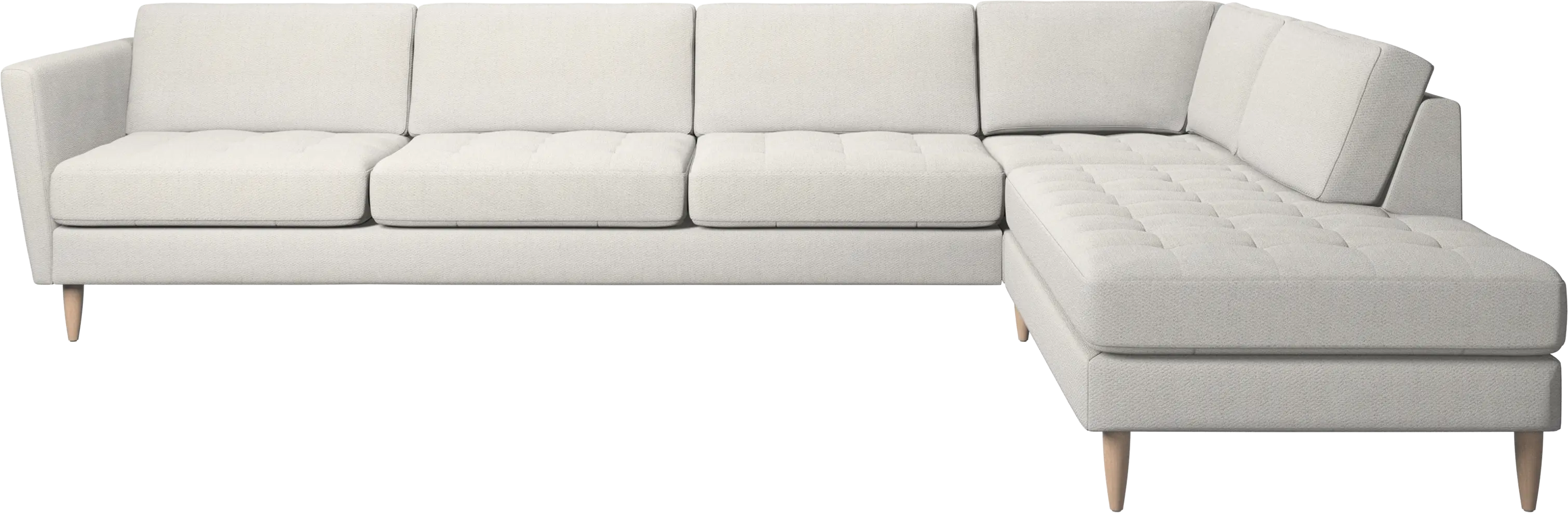 Osaka corner sofa with lounging unit, tufted seat