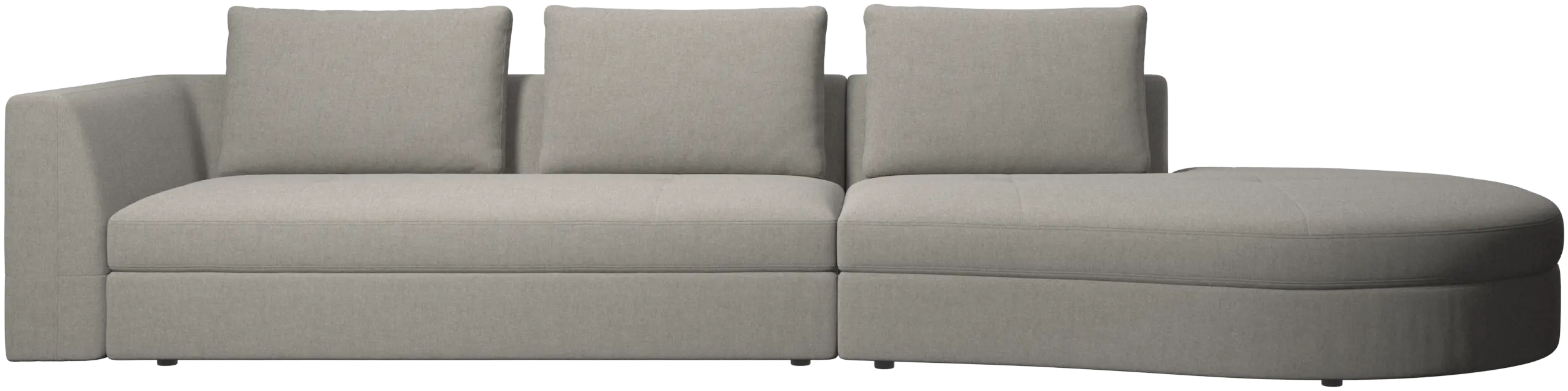 Sofá Bergamo con módulo redondo de descanso,derecho