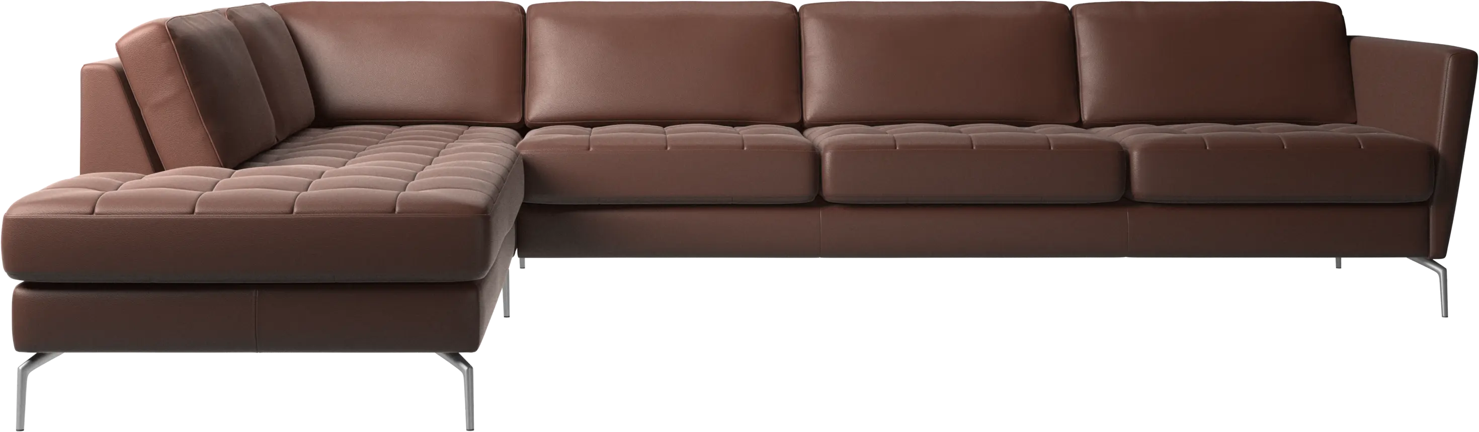 Osaka corner sofa with lounging unit, tufted seat