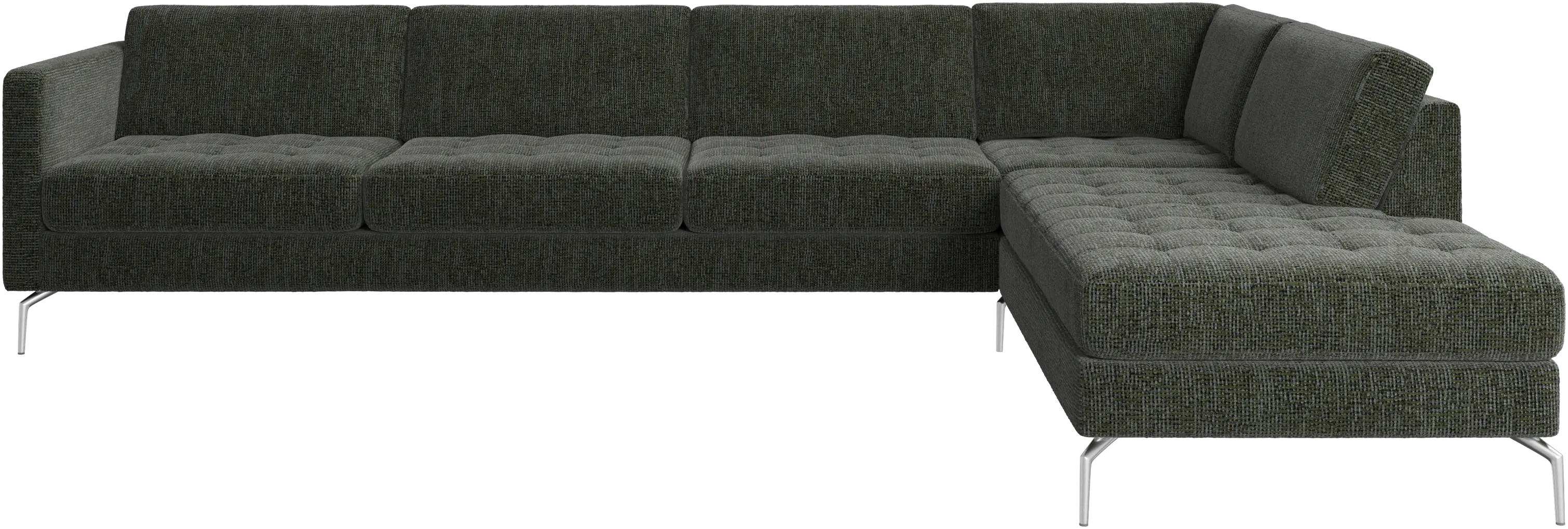 Osaka corner sofa with lounging unit, tufted seat