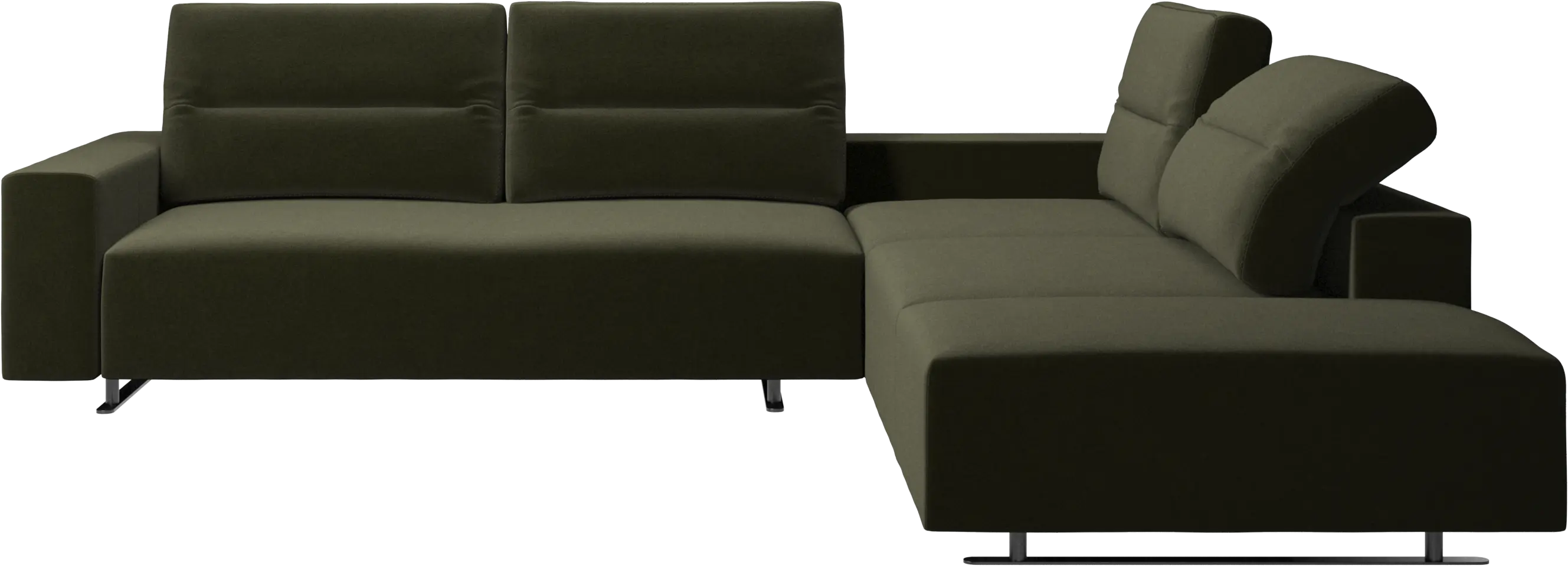 Hampton corner sofa with adjustable back and storage on left side