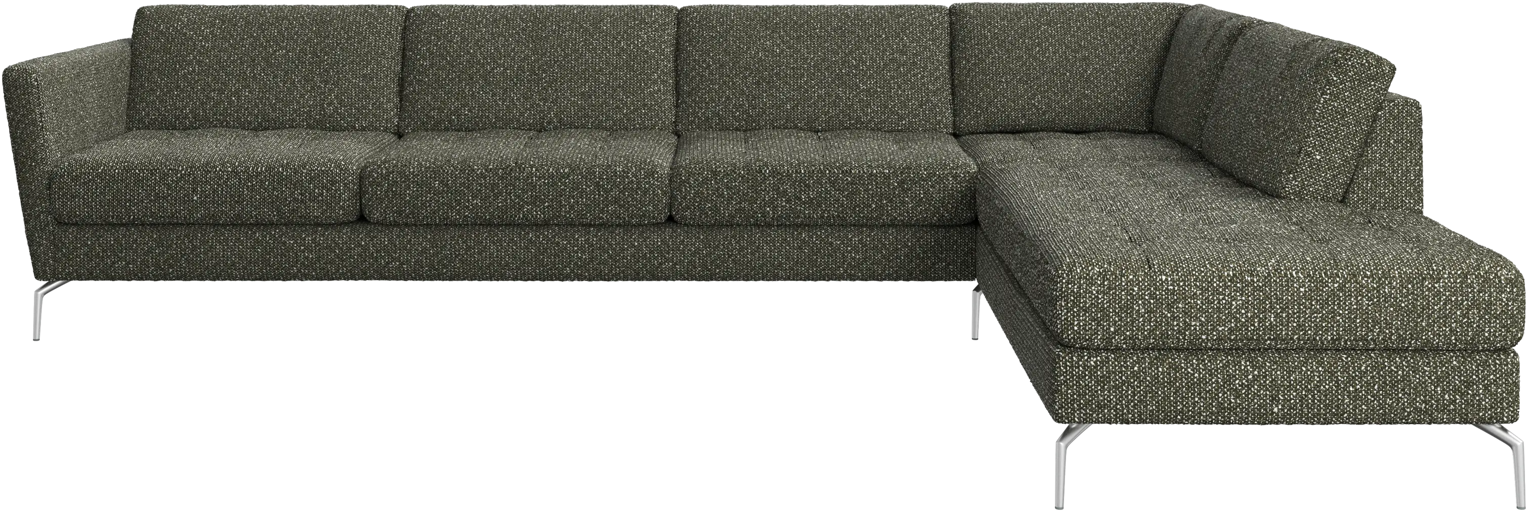 Osaka corner sofa with lounging unit, tufted seat