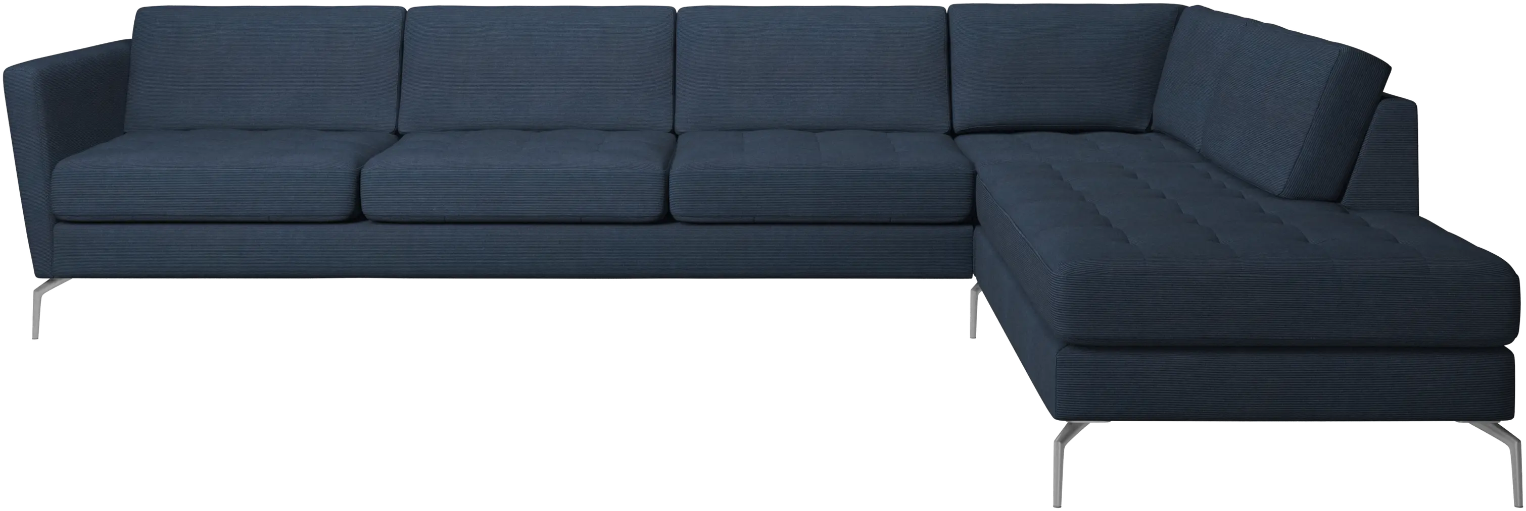 Osaka corner sofa with lounging unit, tufted seat