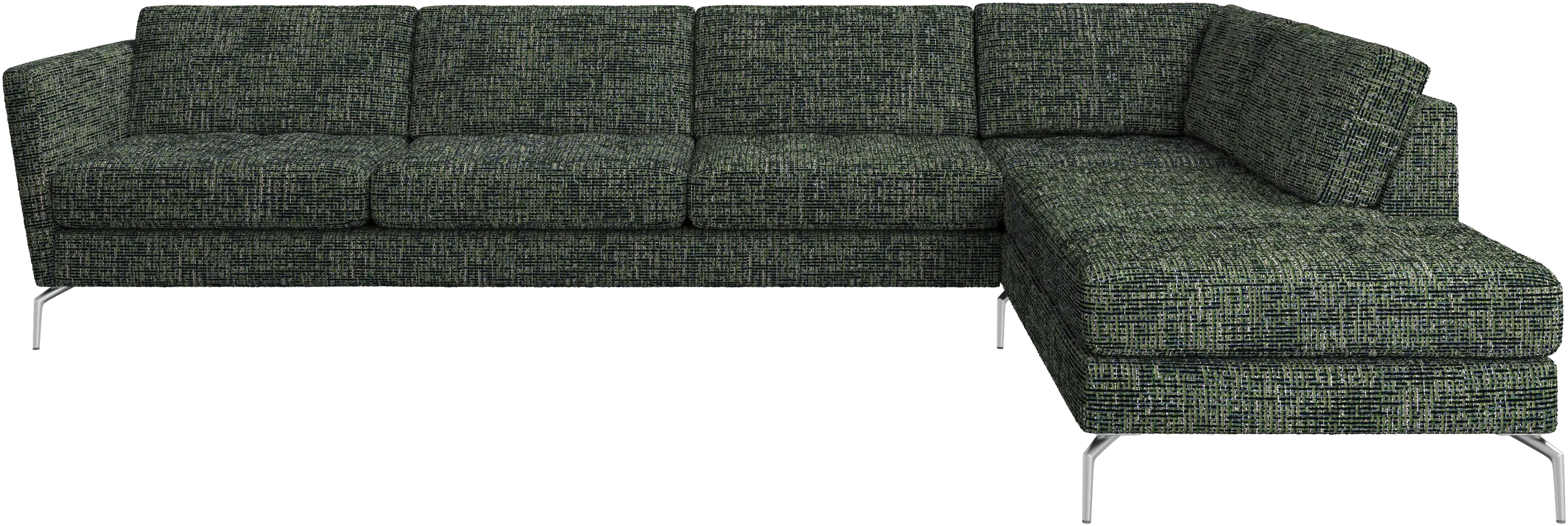 Osaka corner sofa with lounging unit, tufted seat