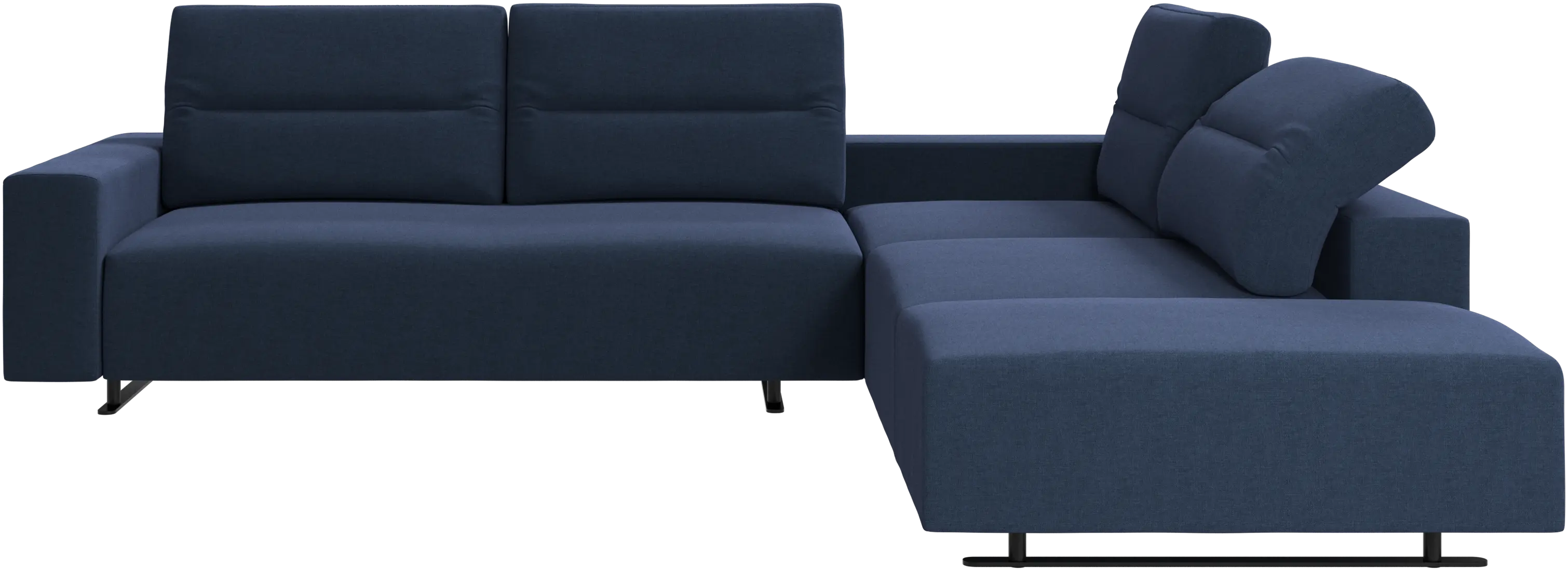 Hampton corner sofa with adjustable back and storage on left side
