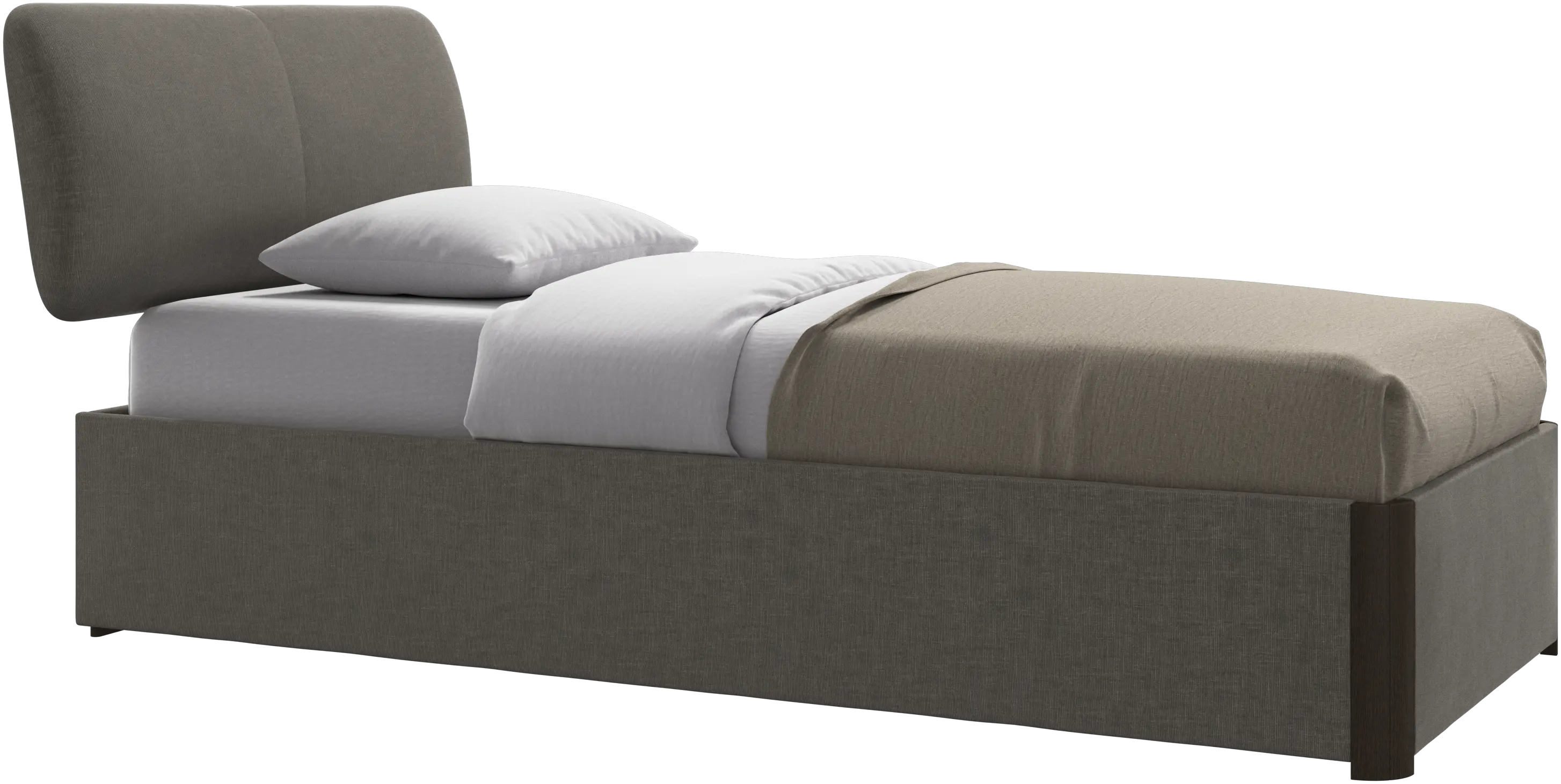 Element bed, bed-mounted headboard, with slats and storage solution, excl. mattress