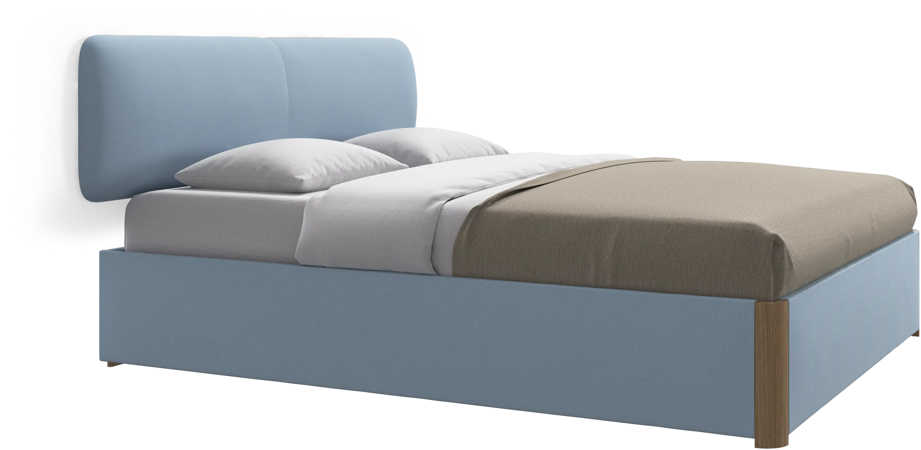 Element bed, wall-mounted headboard, with slats and storage solution, excl. mattress