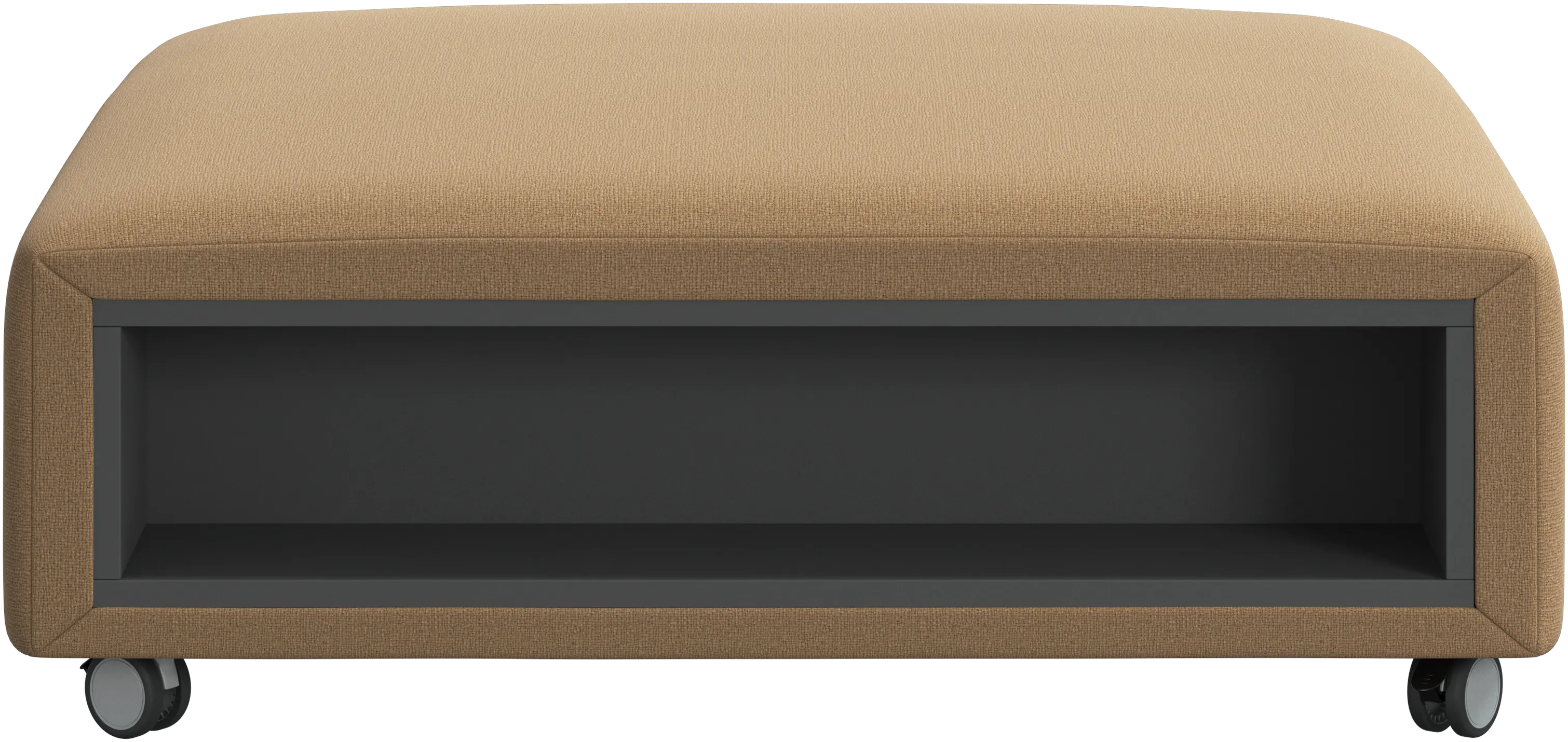 Hampton footstool on wheels with storage left and right sides