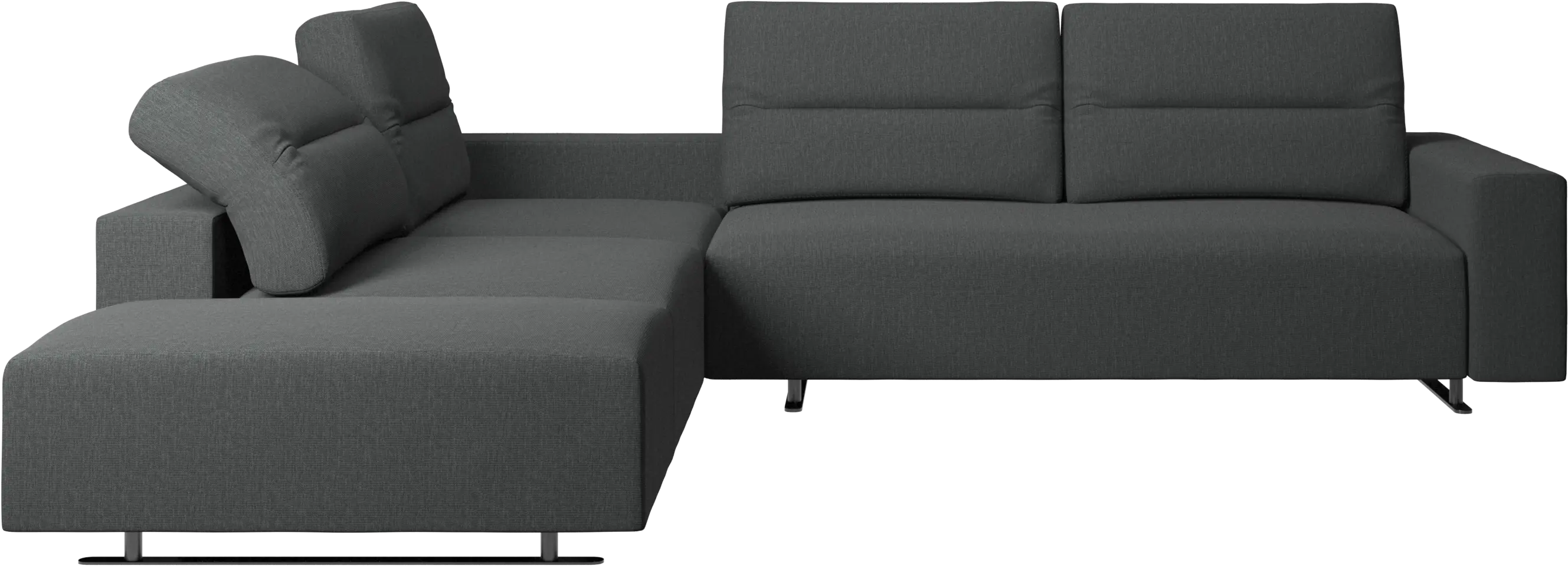 Hampton corner sofa with adjustable back and storage on right side