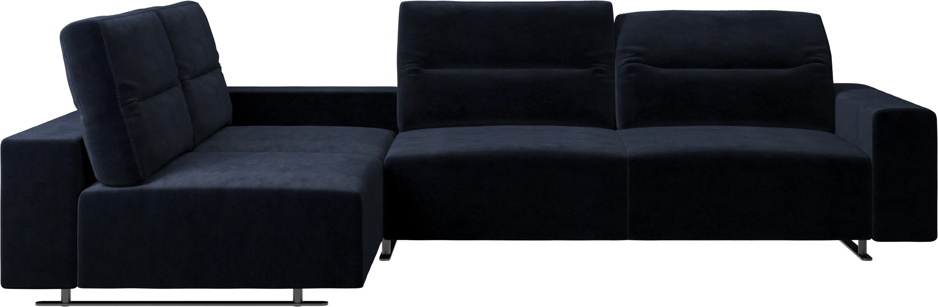 Hampton corner sofa with adjustable back and storage on right side