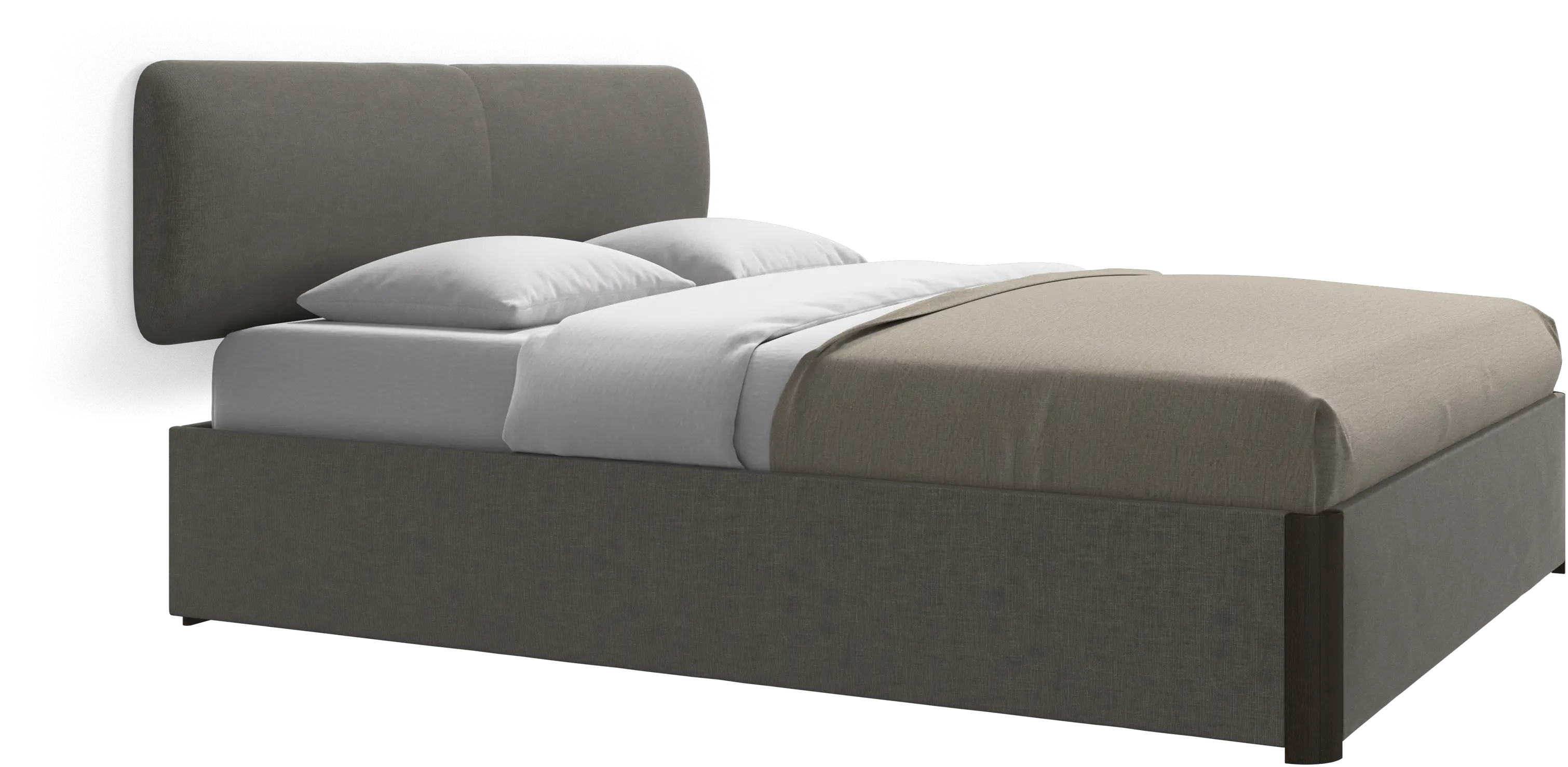 Element bed, wall-mounted headboard, with slats and storage solution, excl. mattress