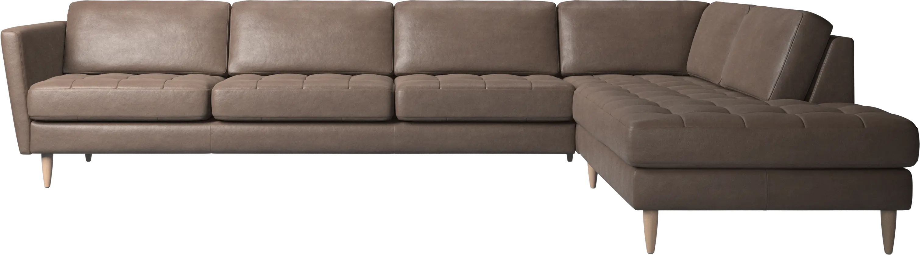 Osaka corner sofa with lounging unit, tufted seat