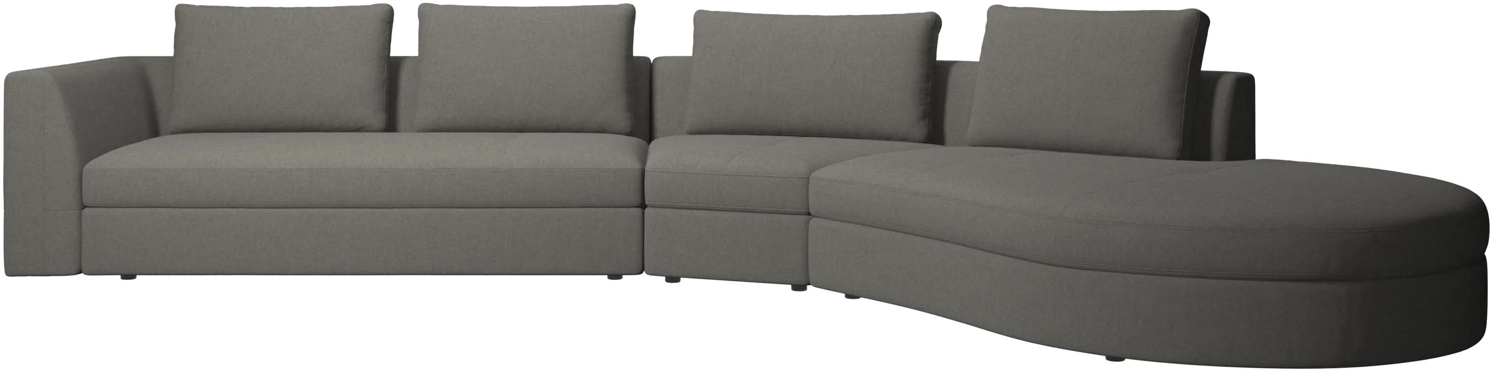 Bergamo sofa with round lounging unit,right
