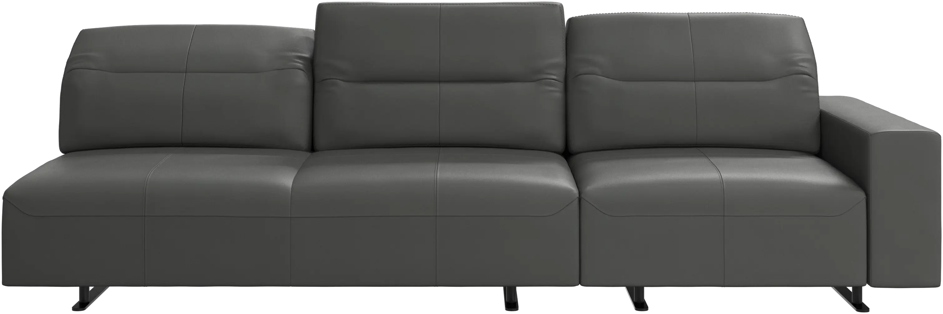 Hampton sofa with adjustable back and storage on the right side