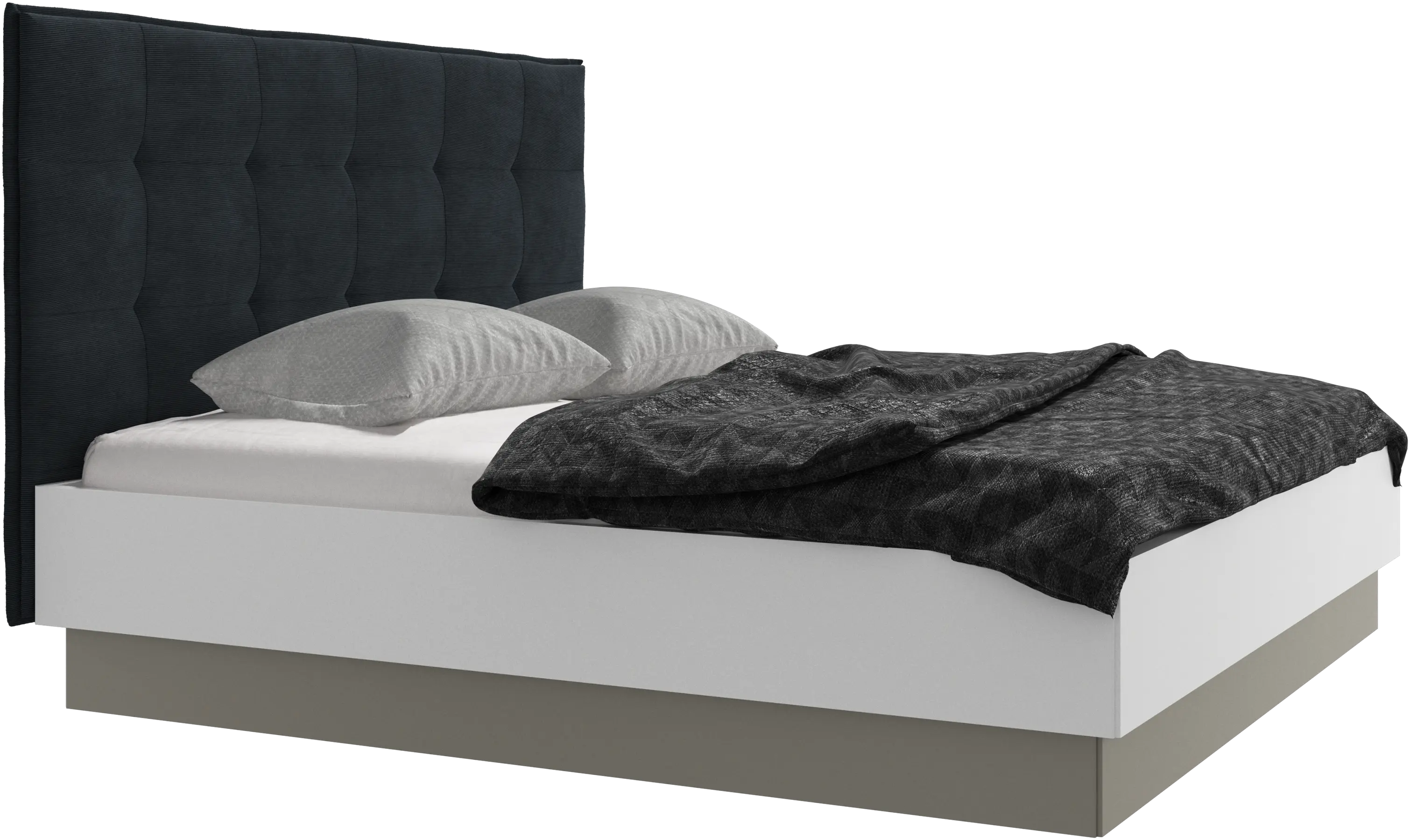 Lit Lugano avec rangement intégré, sommier inclus, hors matelas